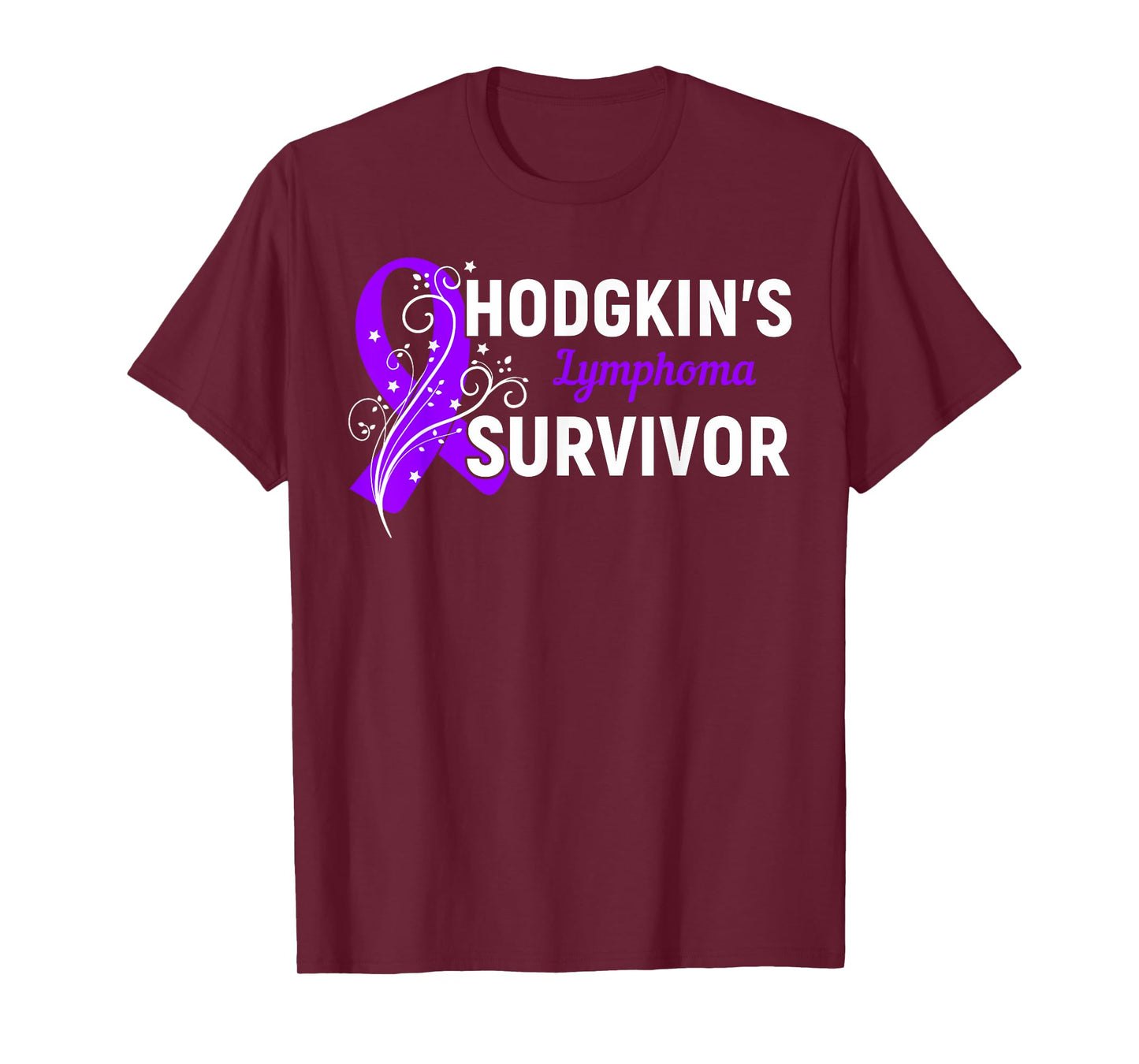 Hodgkin's Lymphoma Survivor Awareness Purple Ribbon Gift T-Shirt