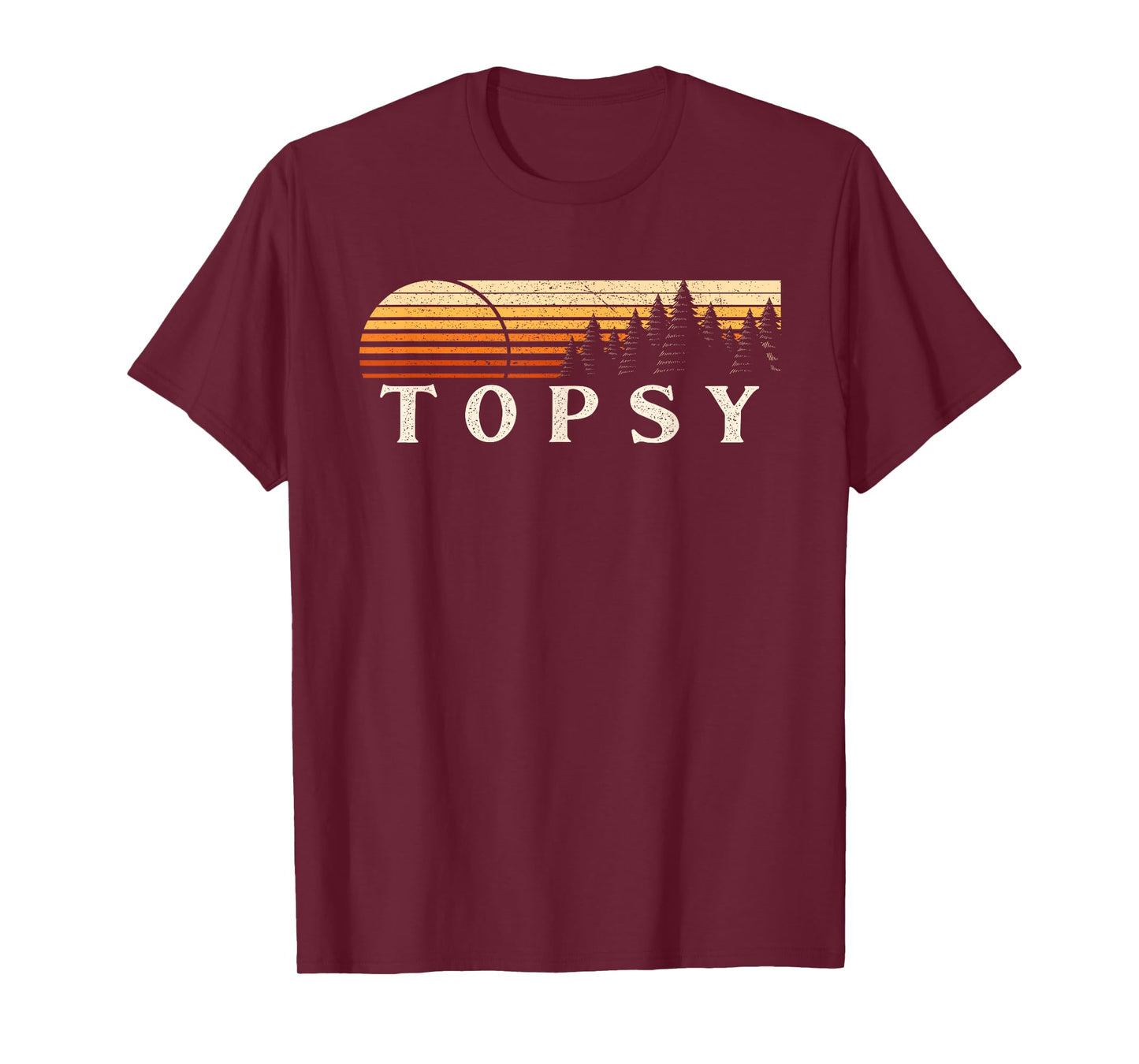 Topsy, NC Vintage Evergreen Sunset Eighties Retro T-Shirt