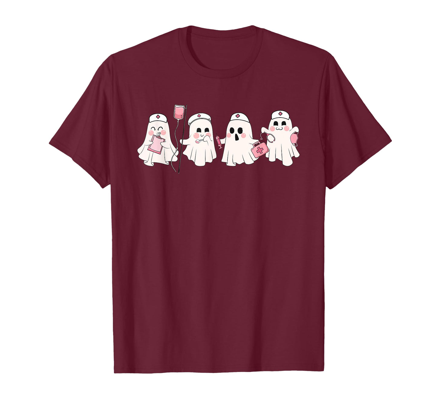 Funny Ghost Spooky Nurse Halloween Cute RN Nurse T-Shirt