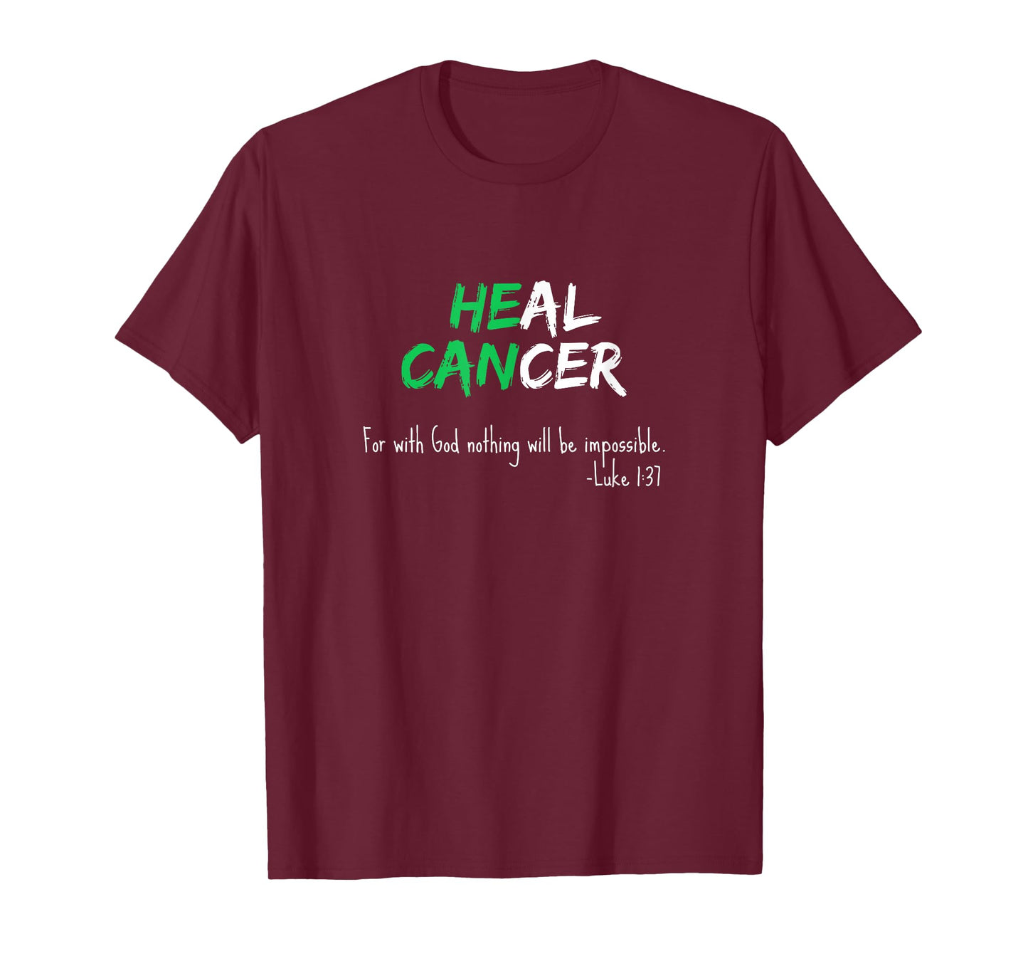 Liver Cancer Awareness Green / Bible Verse Heal Christian T-Shirt