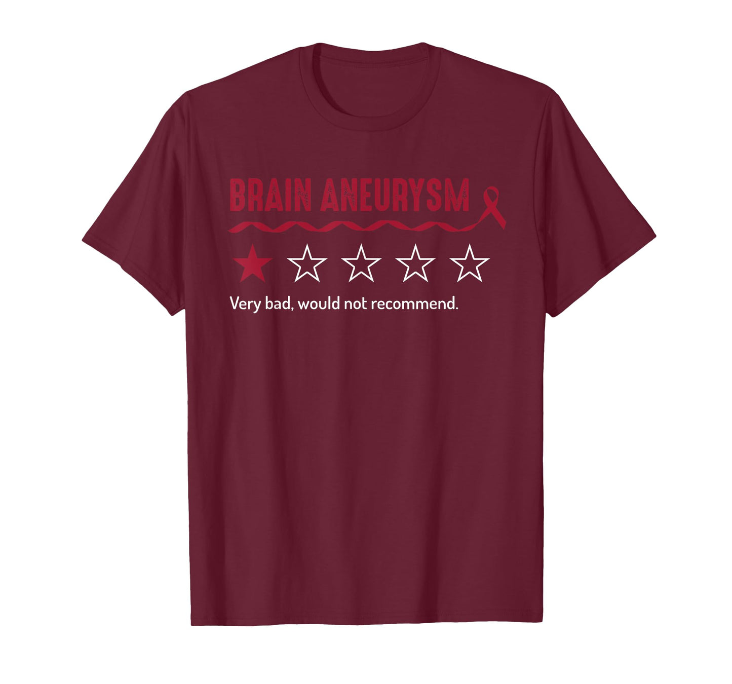 Brain Aneurysm Review Very Bad Would Not Recommend 1 Star T-Shirt