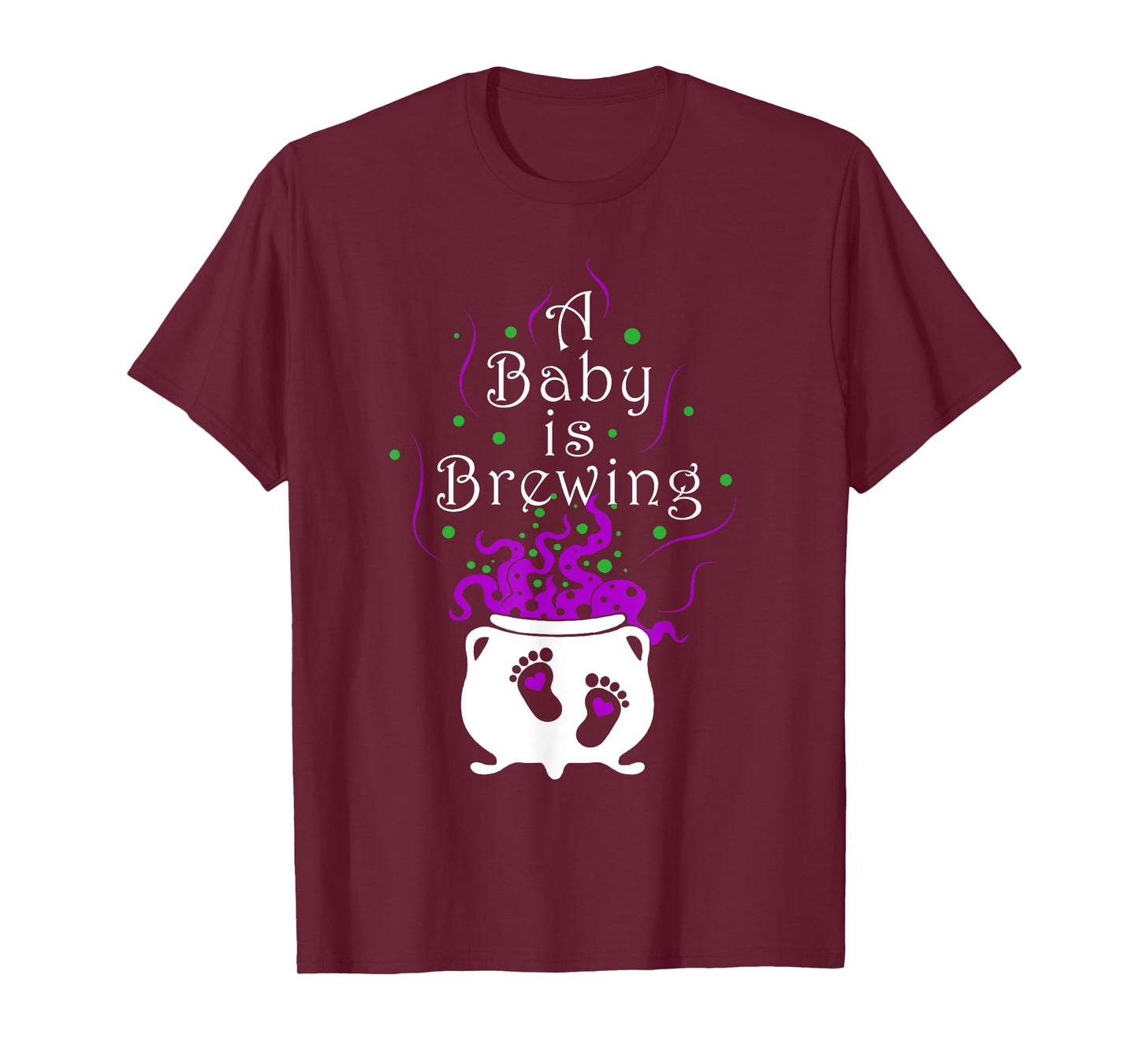 A Baby Is Brewing Black Cauldron Halloween Baby Pregnant T-Shirt