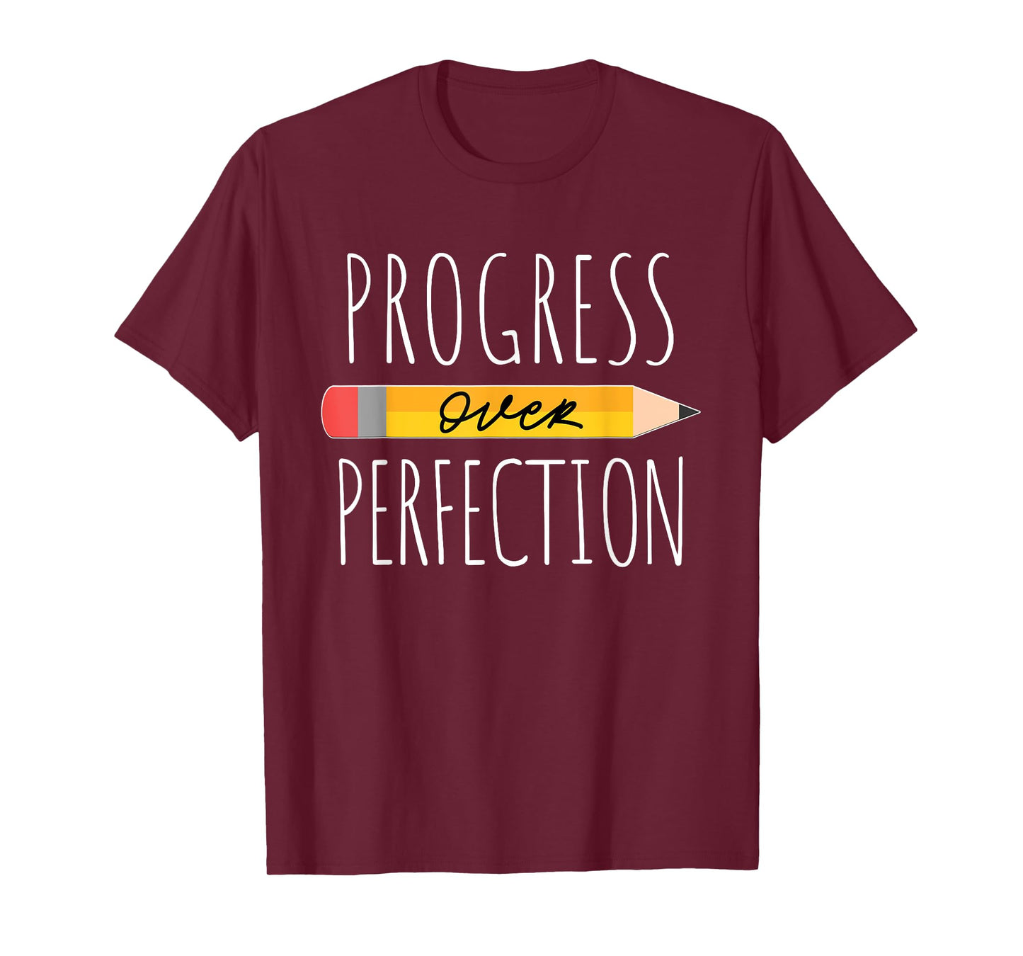 Motivational Progress Over Perfection back to School Teacher T-Shirt for Men Women Girls Kids