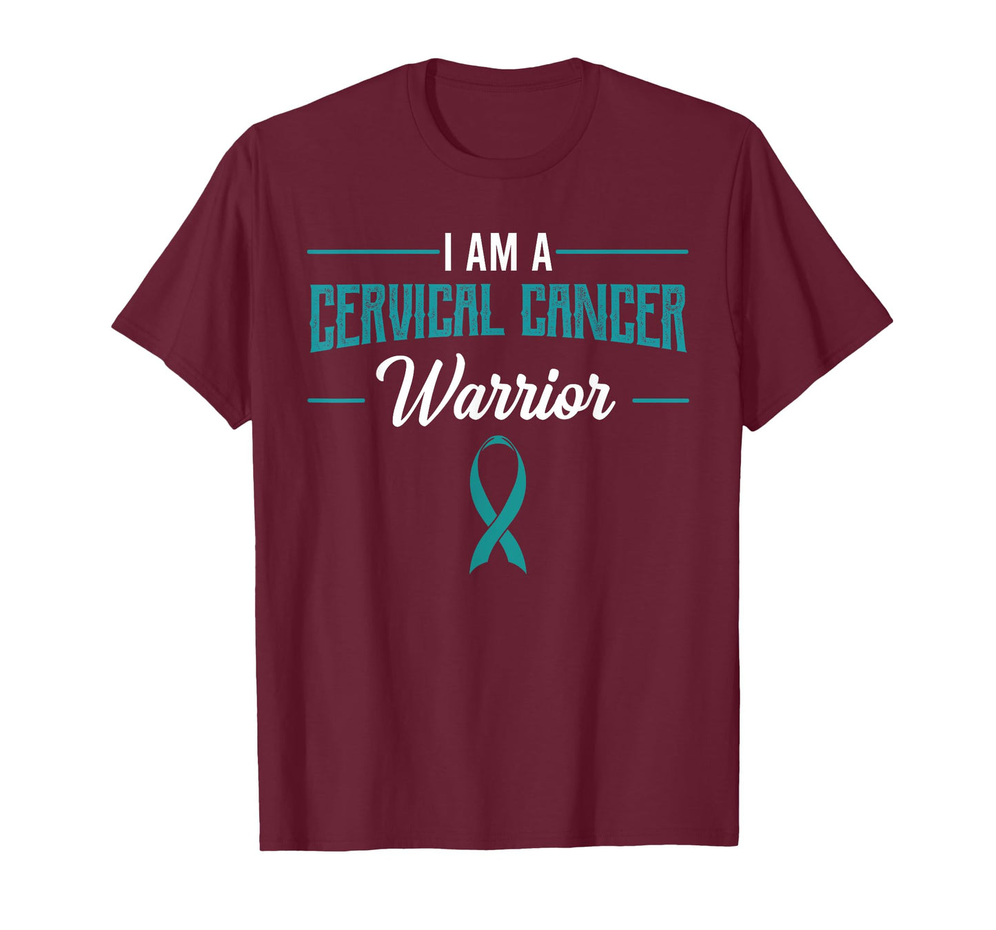Cervical Cancer Warrior Teal White Squamous Cell Carcinomas T-Shirt