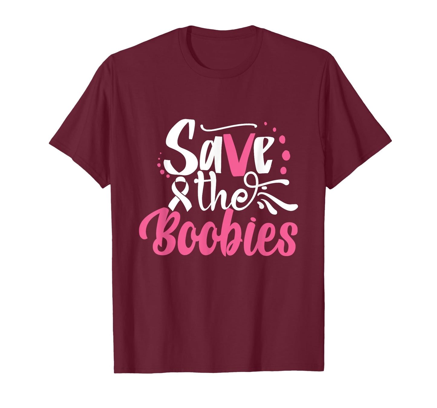 Save The Boobies Breast Cancer Awareness Ribbon T-Shirt