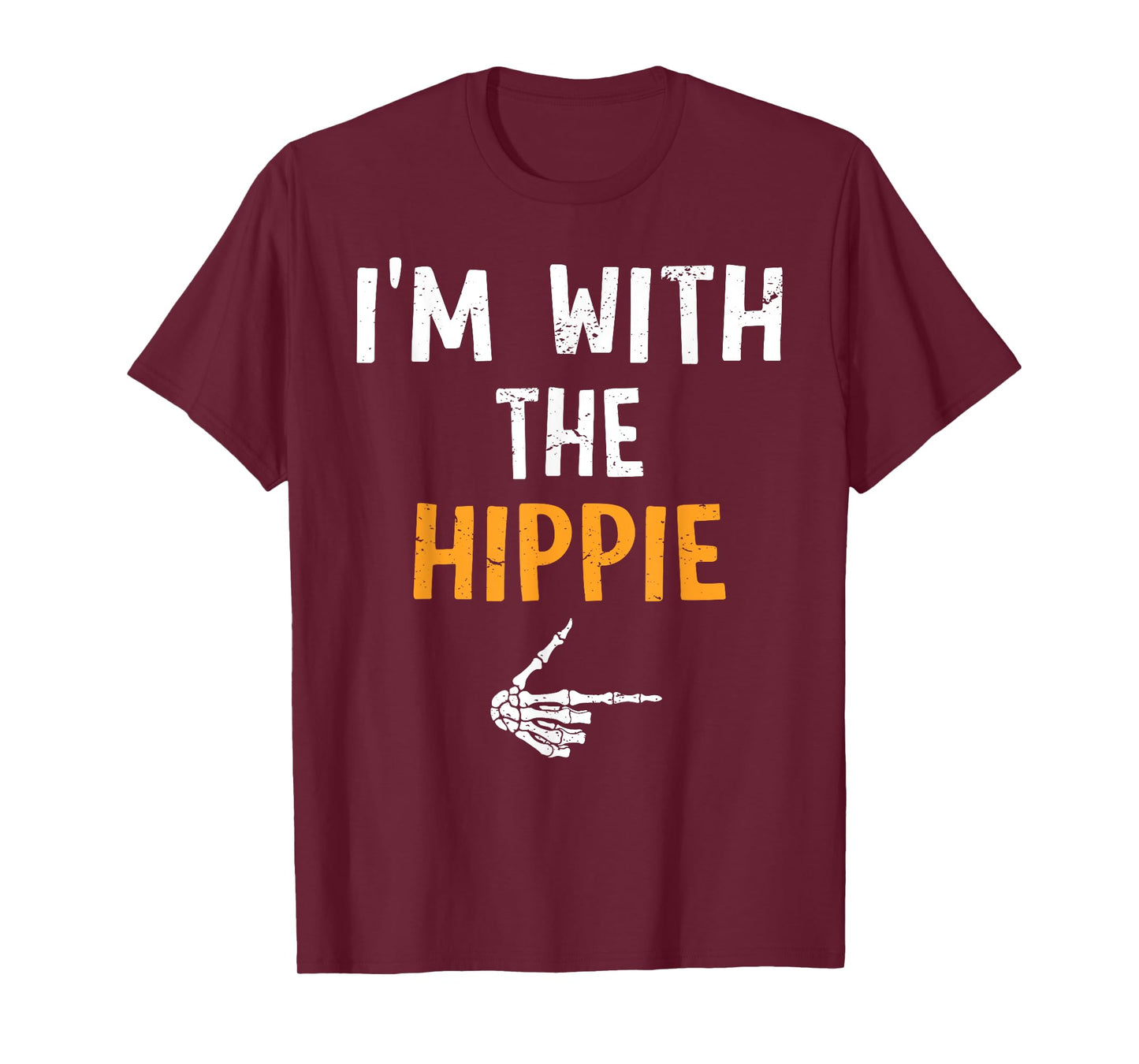 I'm with The Hippie Costume Halloween Matching Couple T-Shirt
