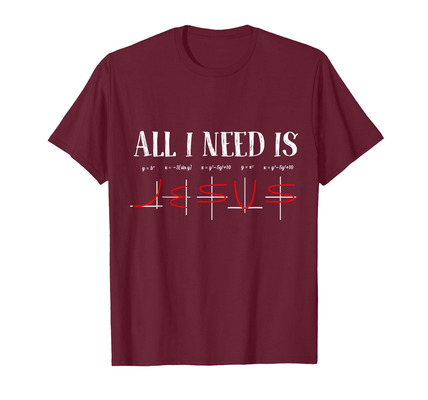All I Need Is Jesus Math Funny Math Equation Christian Lover T-Shirt