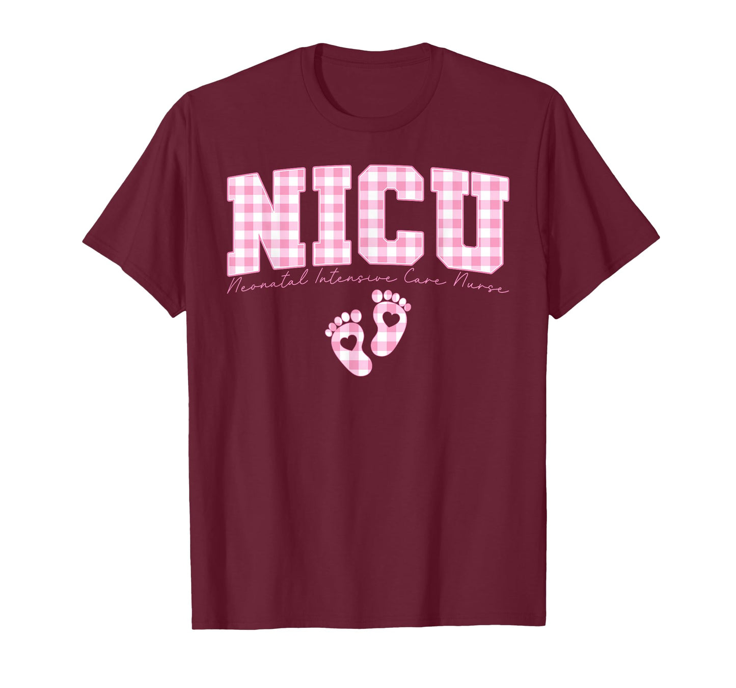 Women NICU Neonatal Intensive Care Nurse NICU Nurse Gingham T-Shirt
