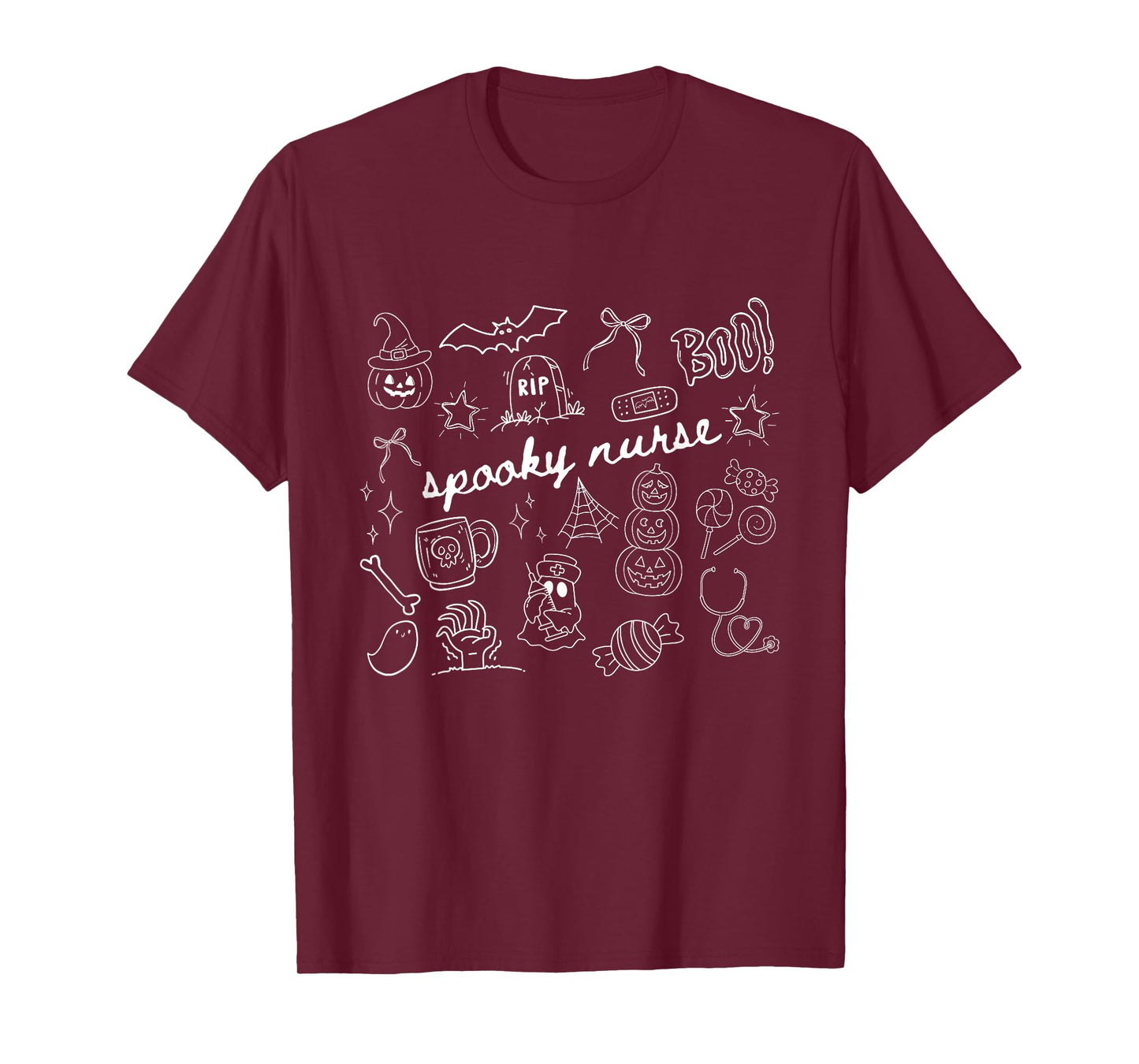 Spooky Nurse Halloween Nurse Pumpkin Spooky Season Nurse T-Shirt