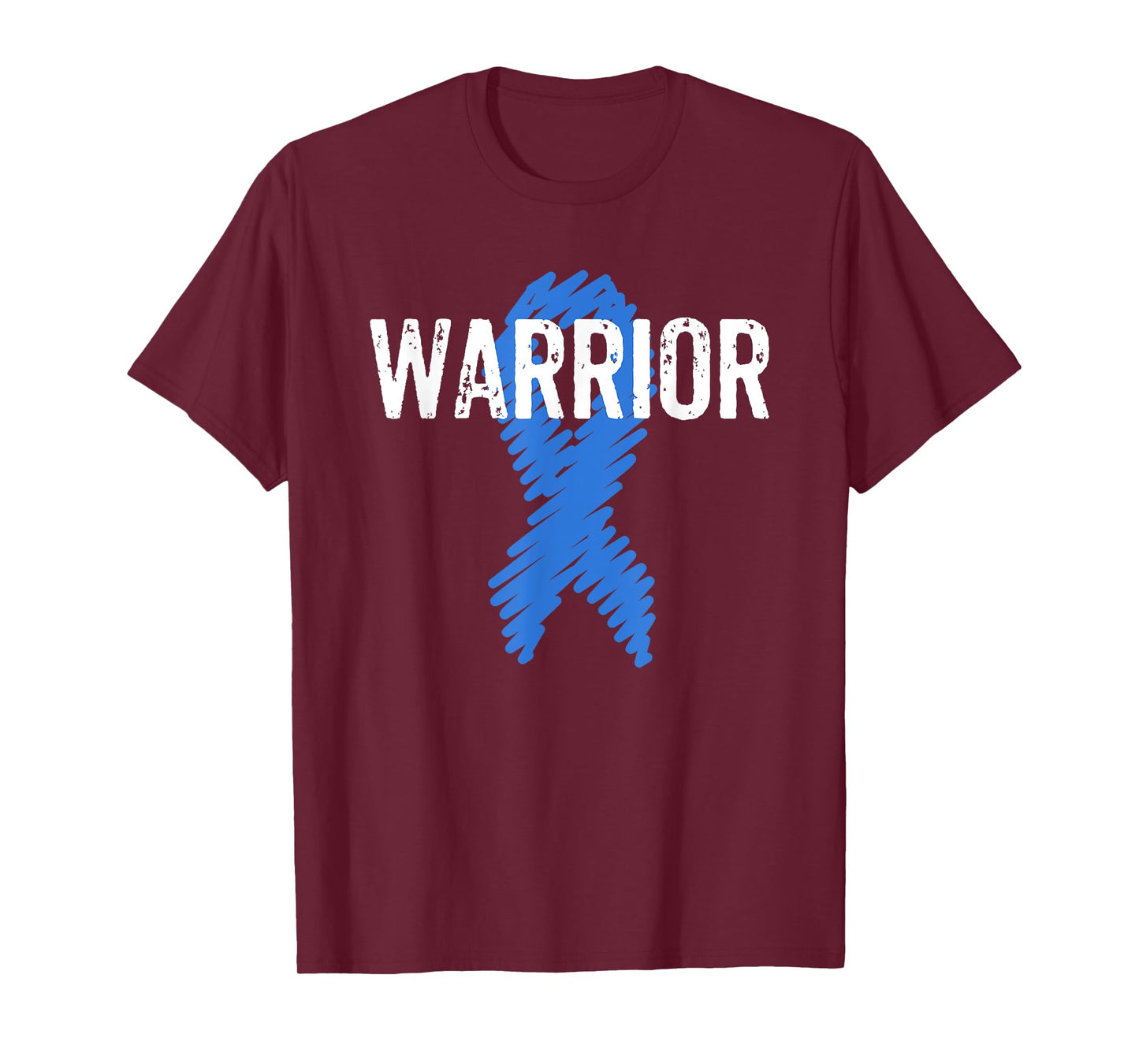 Colon Cancer Warrior Awareness Colonoscopy Blue T-Shirt