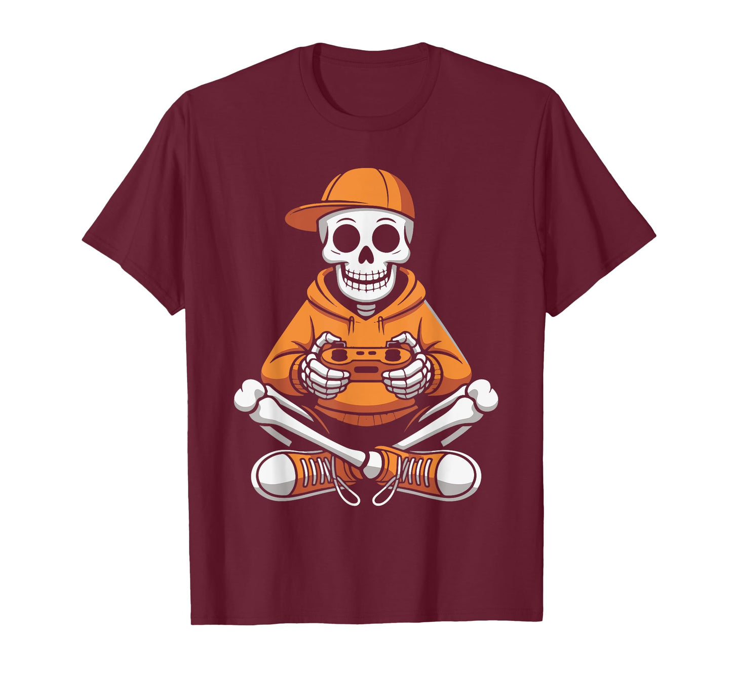 Wicked Skeleton Gamer Video Gaming Night Funny Halloween Fun T-Shirt