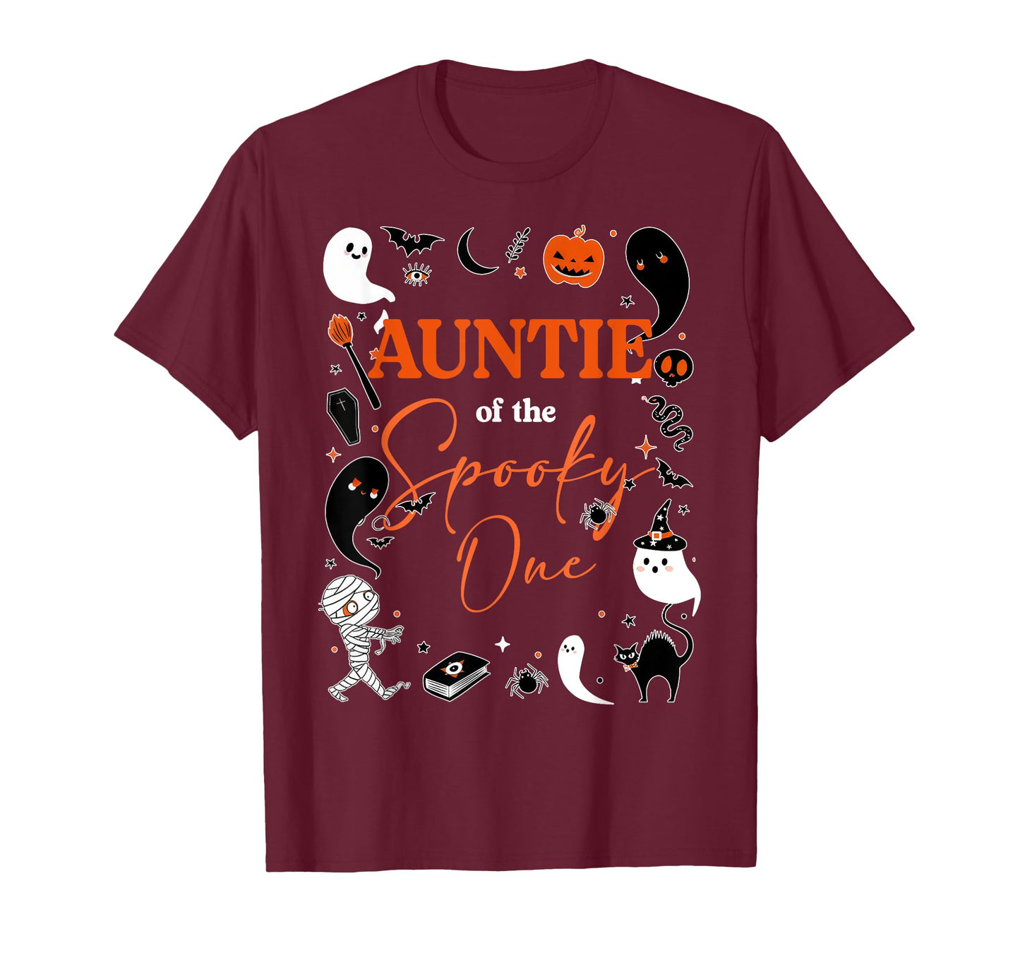 Auntie of The Spooky One Girl First Birthday Pink Halloween T-Shirt