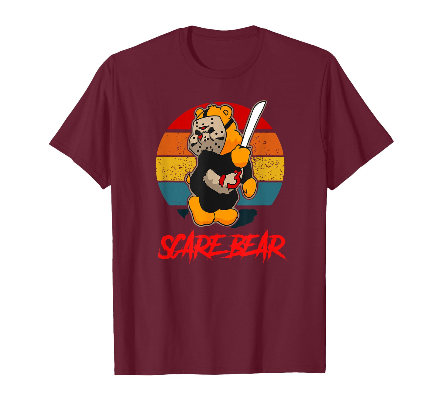 Scare Bear Horror Bear With Knife Spooky Halloween T-Shirt