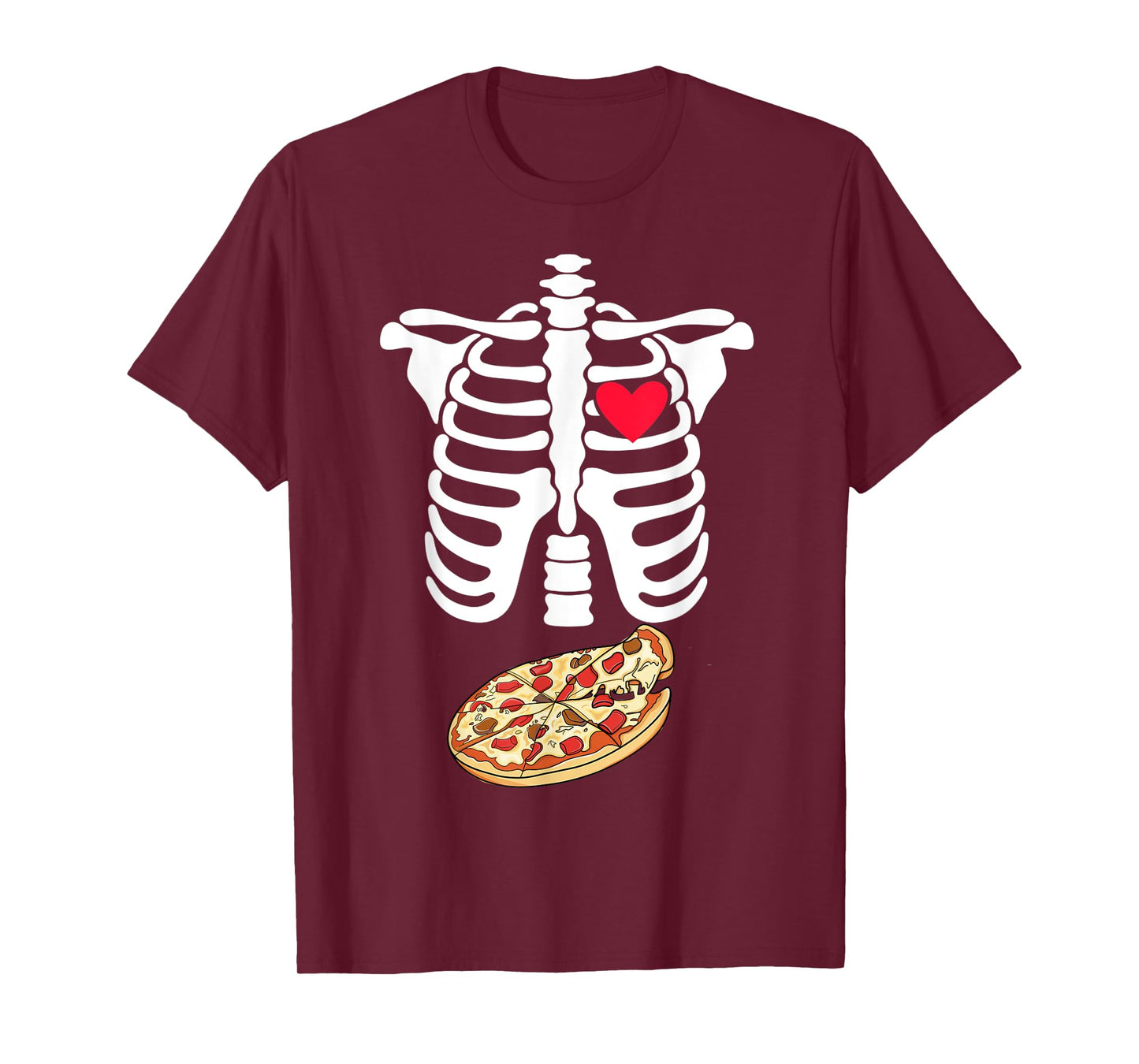 Halloween Skeleton Pregnancy Pizza Xray Dad To Be T-Shirt