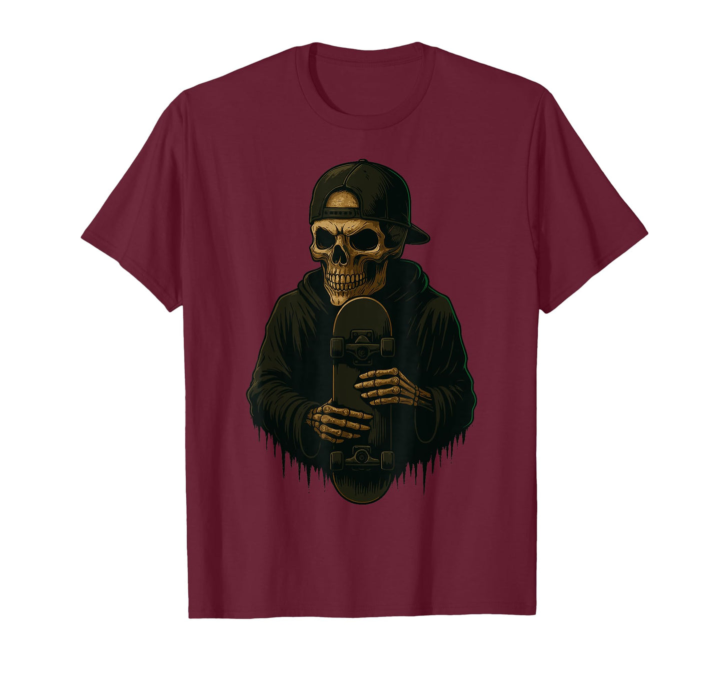 Skateboard Skeleton Halloween Skater Skateboarding Lover T-Shirt