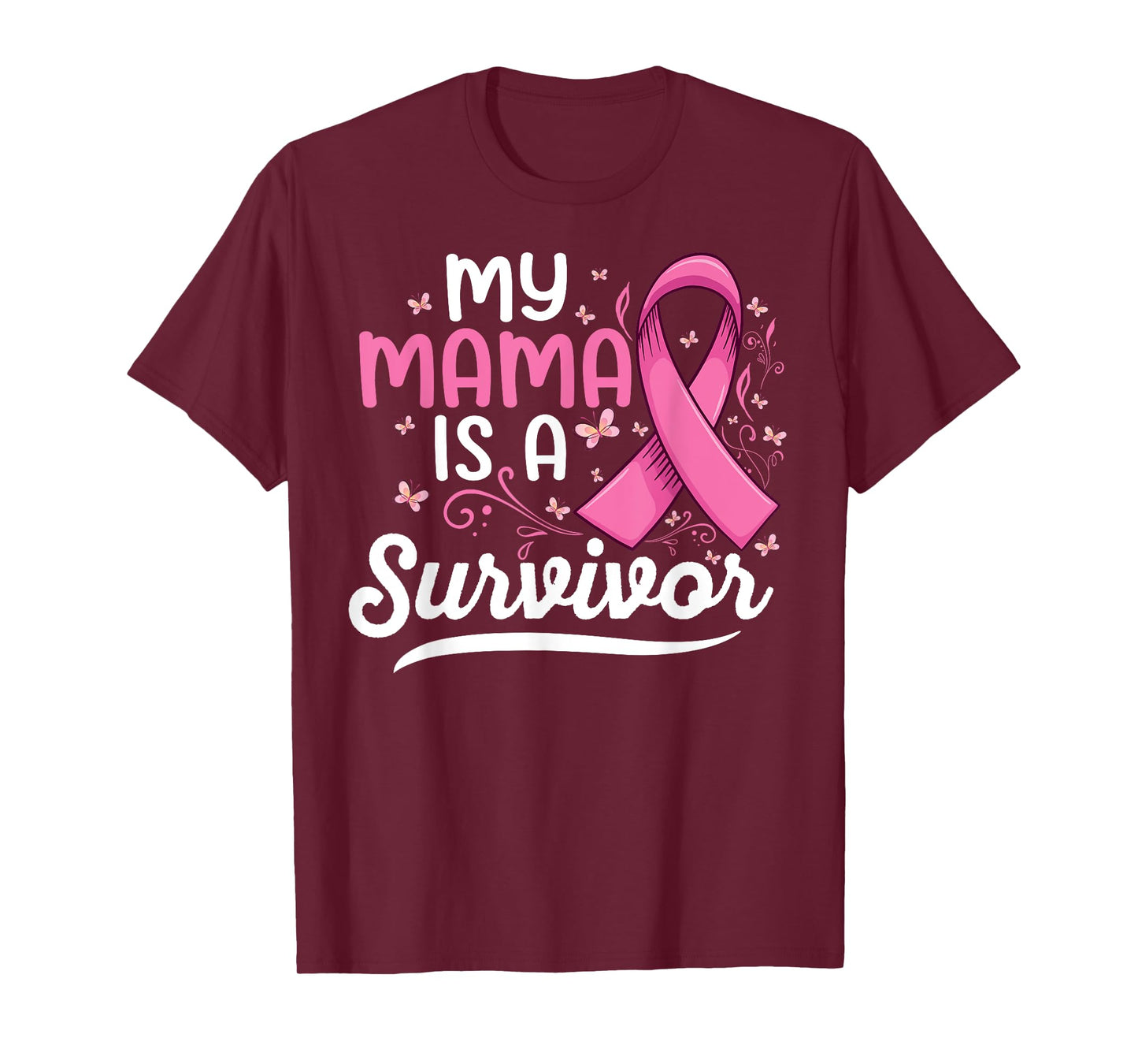 My mama is a survivor Support mom Breast Cancer Awareness T-Shirt