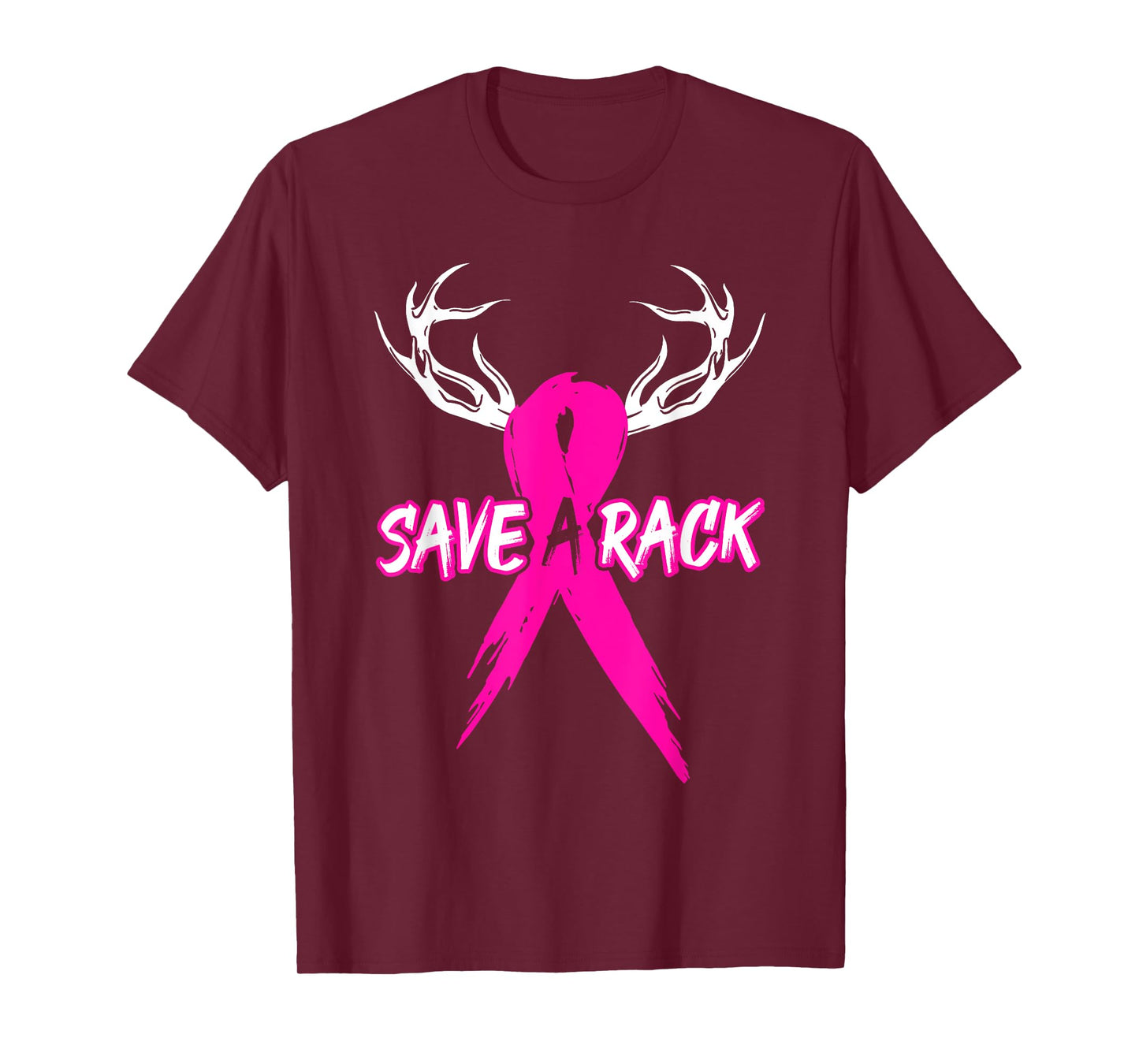 Breast Cancer Awareness Save A Rack Deer Pink Ribbon T-Shirt