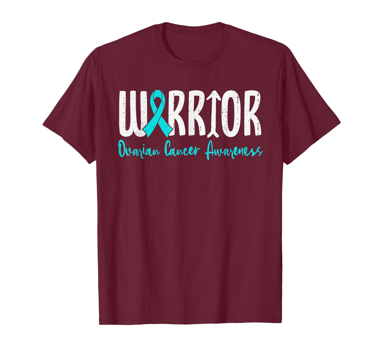 Ovarian Cancer Warrior Awareness Ribbon Teal Survivor T-Shirt