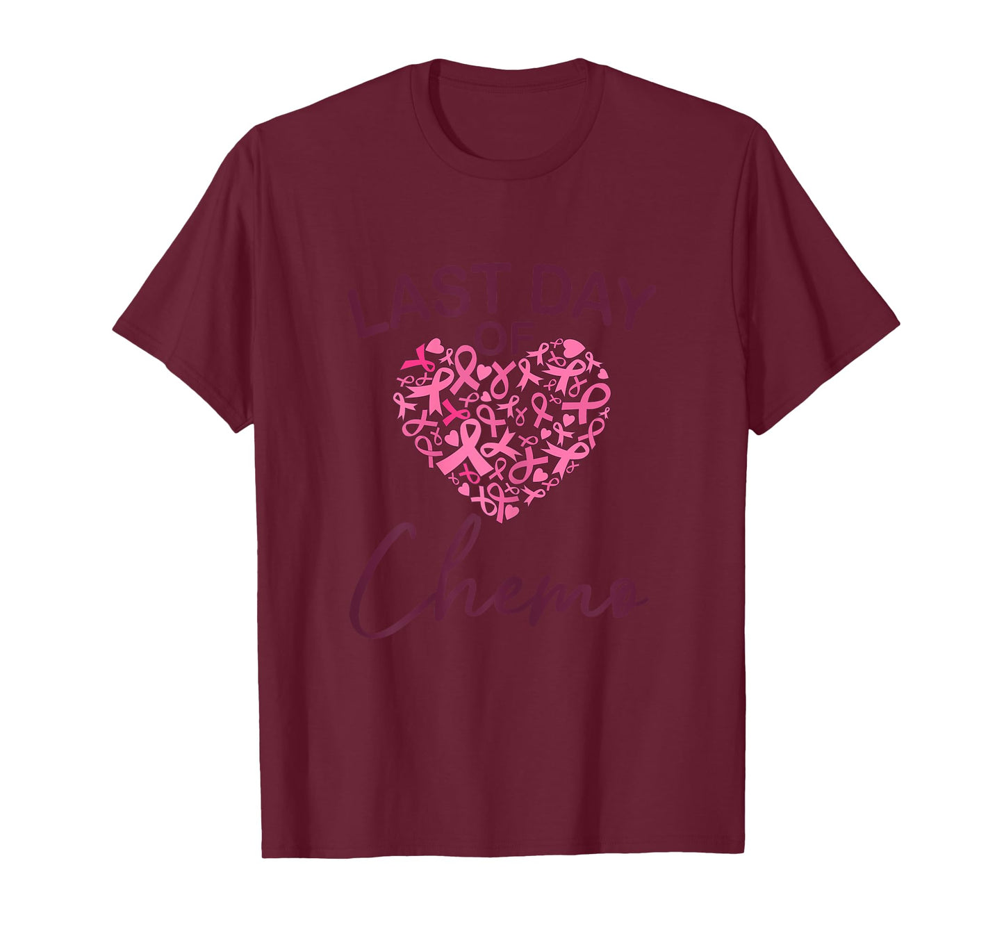 Breast Cancer Last Day Of Chemo Pink Ribbon T-Shirt