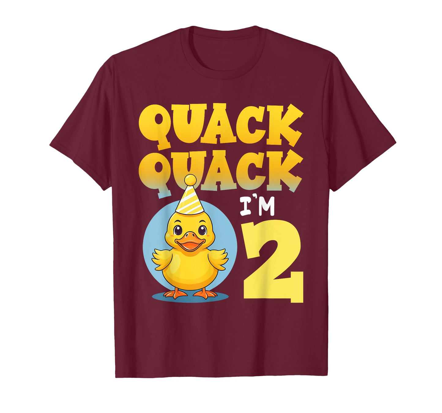 Quack Quack I'm 2 Year Old 2nd Birthday Duck Boys Girls Kids T-Shirt