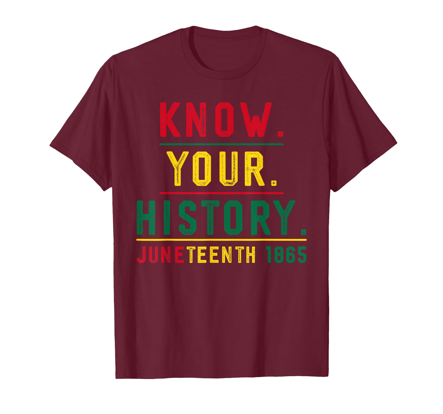 Juneteenth Know Your History June 1865 Black History T-Shirt