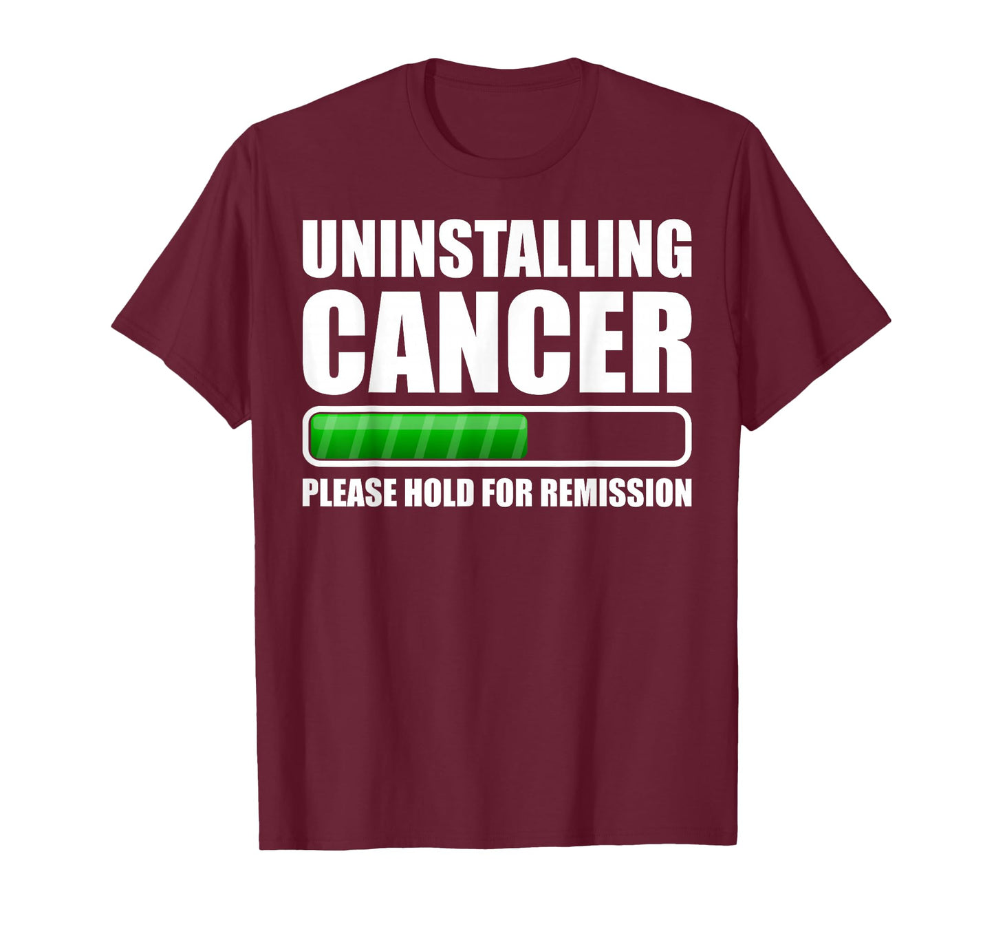 Uninstalling Cancer Gifts Unisex-Adults Cancer Awareness T-Shirt Black Small Modern Crew Neck Short Sleeve T-Shirt