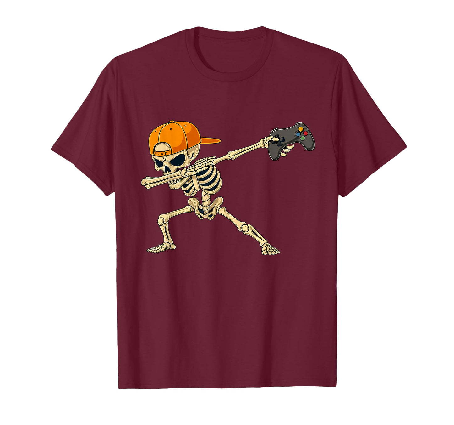 Dabbing Halloween Gaming Skeleton Playing Video Games Boys T-Shirt