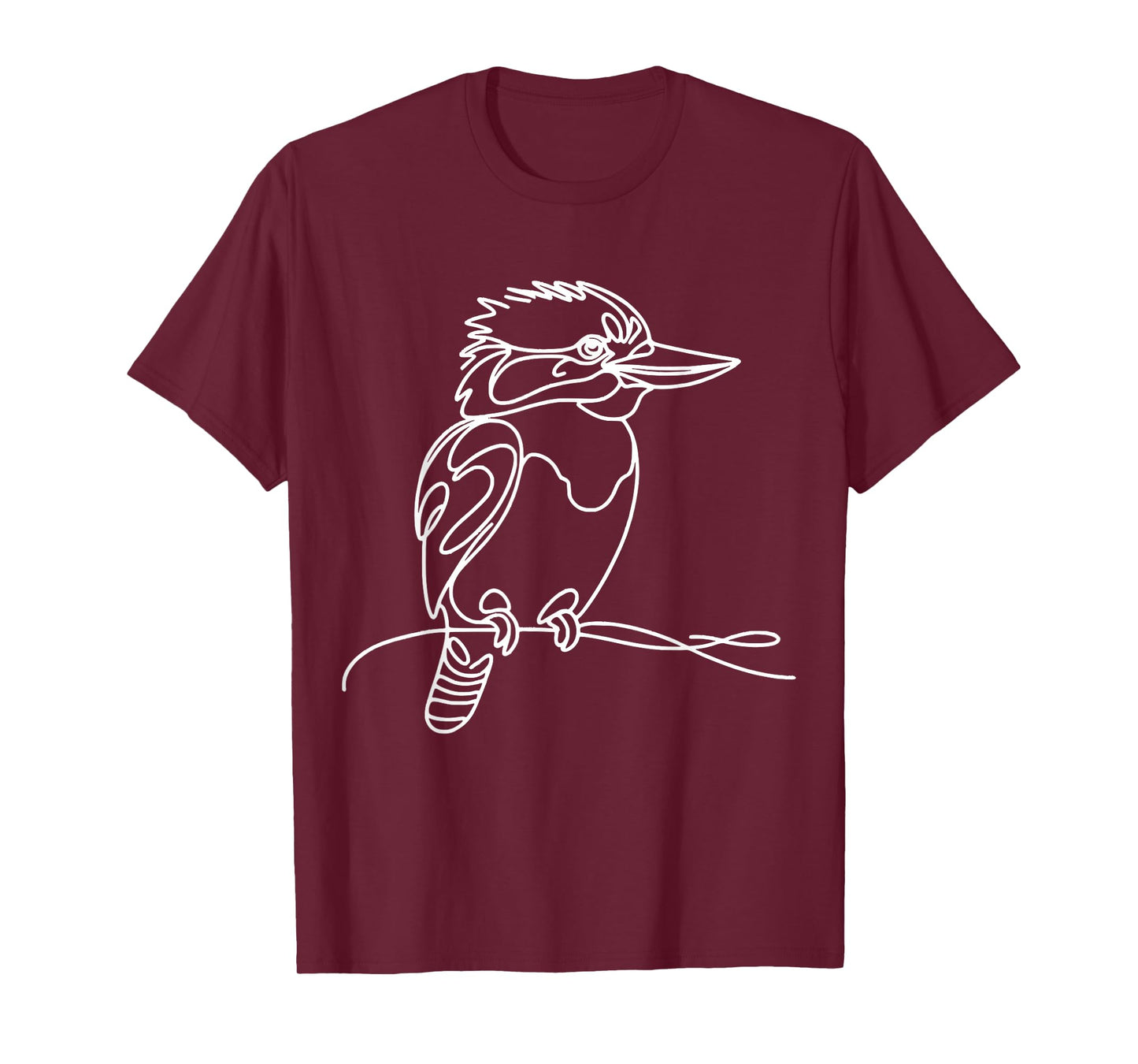 Line Art Bird Ornithologist Kookaburra T-Shirt