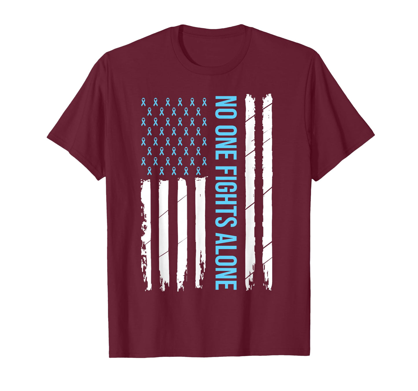 USA Prostate Cancer Awareness Light Blue Ribbon Survivor T-Shirt