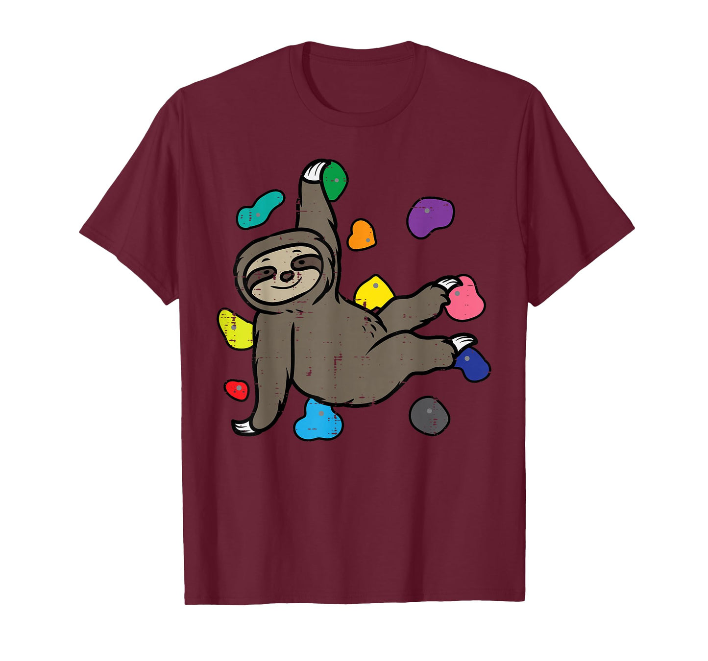 Rock Climbing Sloth Cute Climber Boys Girls Kids Women Men T-Shirt