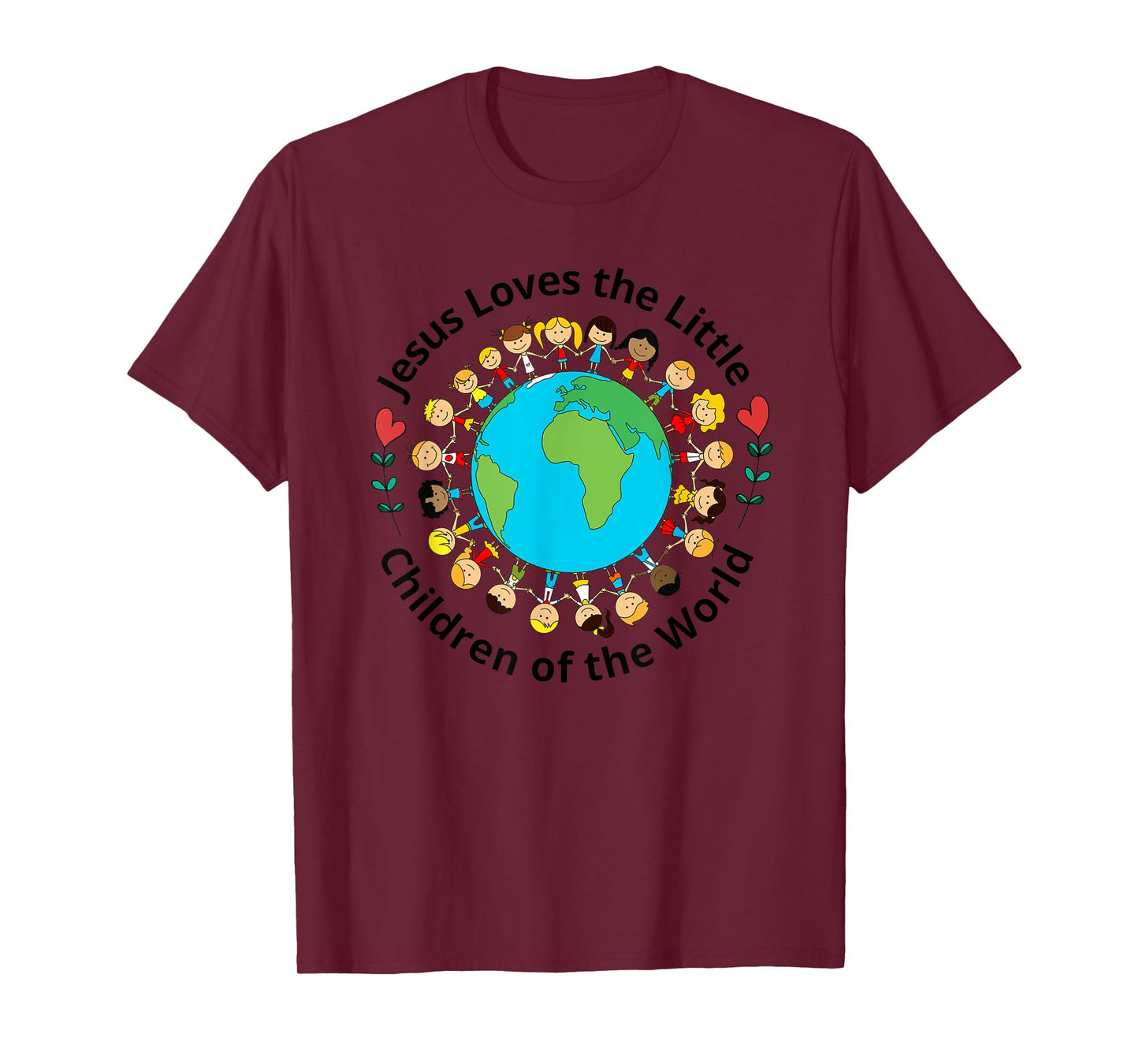 Jesus Loves Children Of World Christian Mother Teacher Kids T-Shirt