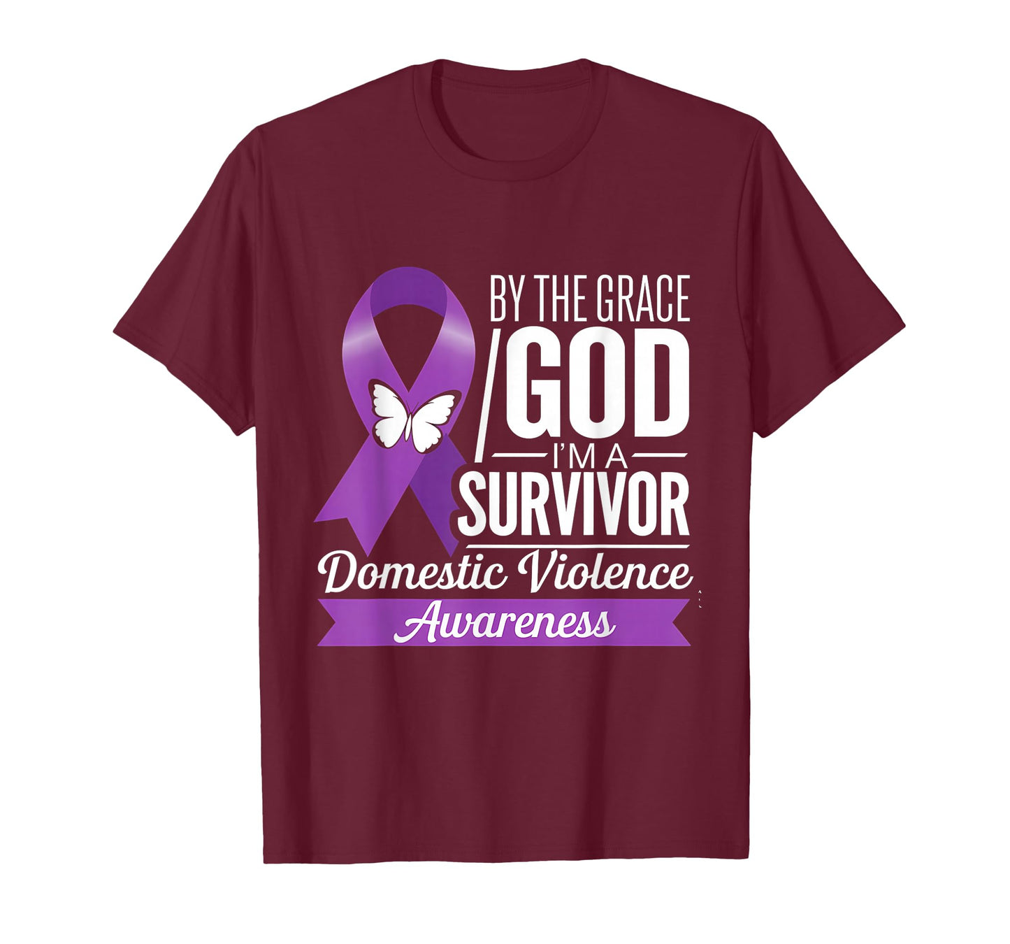 I'm A Survivor Purple Ribbon Domestic Violence Awareness T-Shirt
