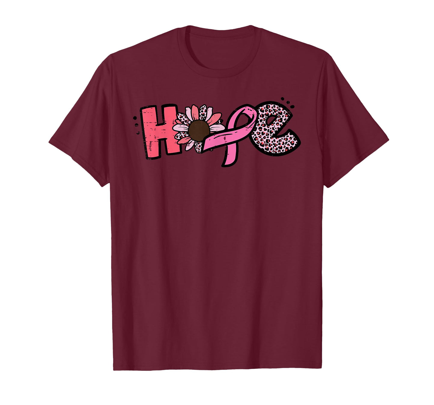 Breast Cancer Hope Ribbon Sunflower Awareness Women Kids Men T-Shirt