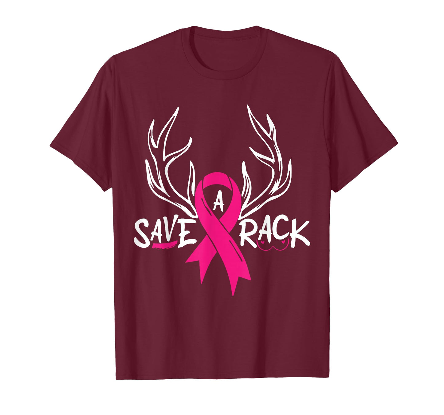 Breast Cancer Awareness Save A Rack Deer Pink Ribbon T-Shirt