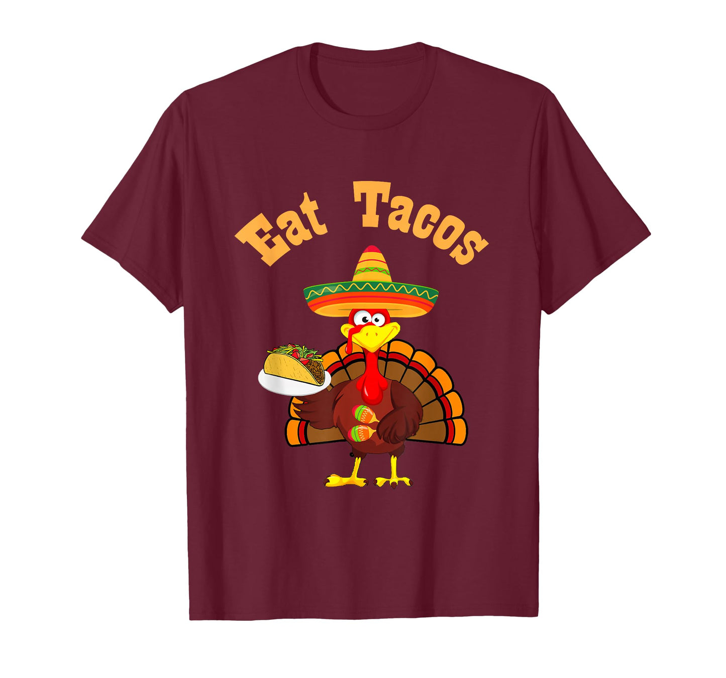 Thanksgiving Turkey eat Tacos Funny Boys Kids Turkey Day T-Shirt