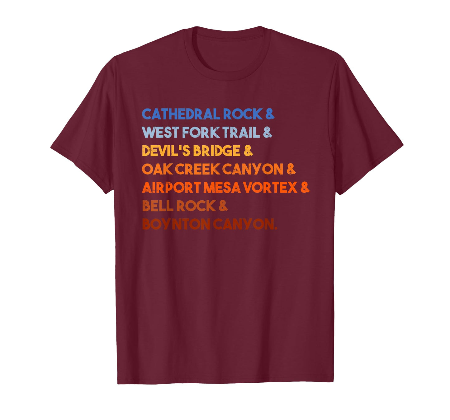 Seven Wonders of Sedona Arizona Vintage Hiking Red Rocks T-Shirt