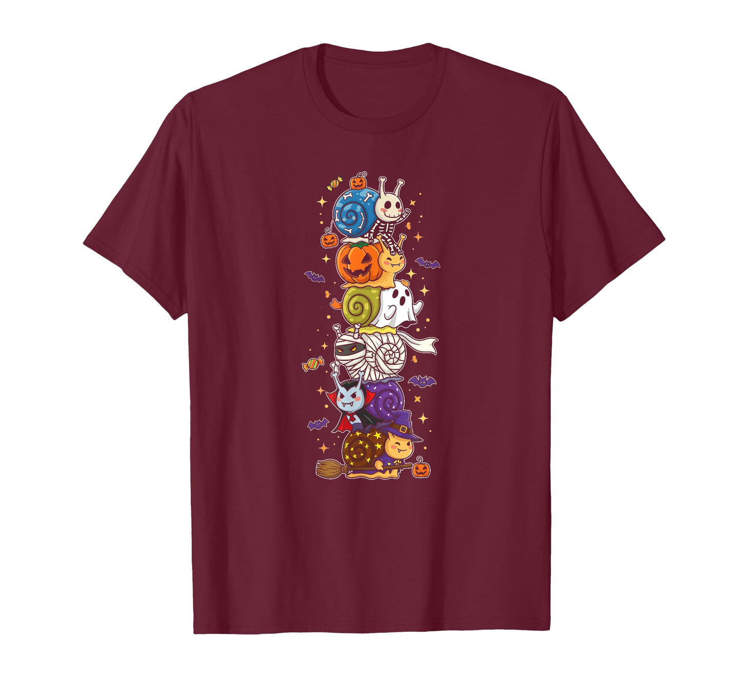 Funny Snail Witch Vampire Ghost Halloween Kids Mens Womens T-Shirt