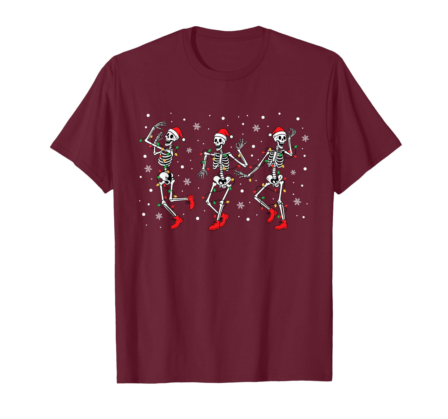 Funny Christmas Skeleton Dancing Xmas Light Music Christmas T-Shirt