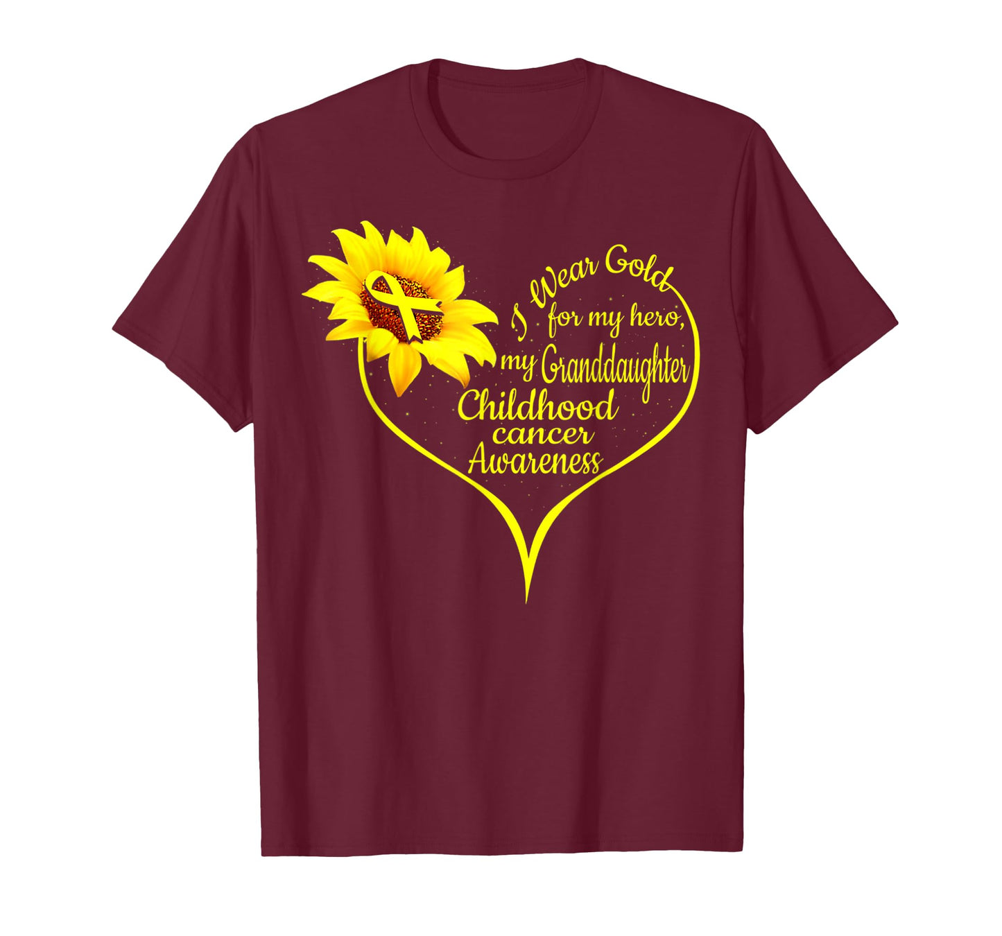 I Wear Gold For My Granddaughter Childhood Cancer Awareness T-Shirt