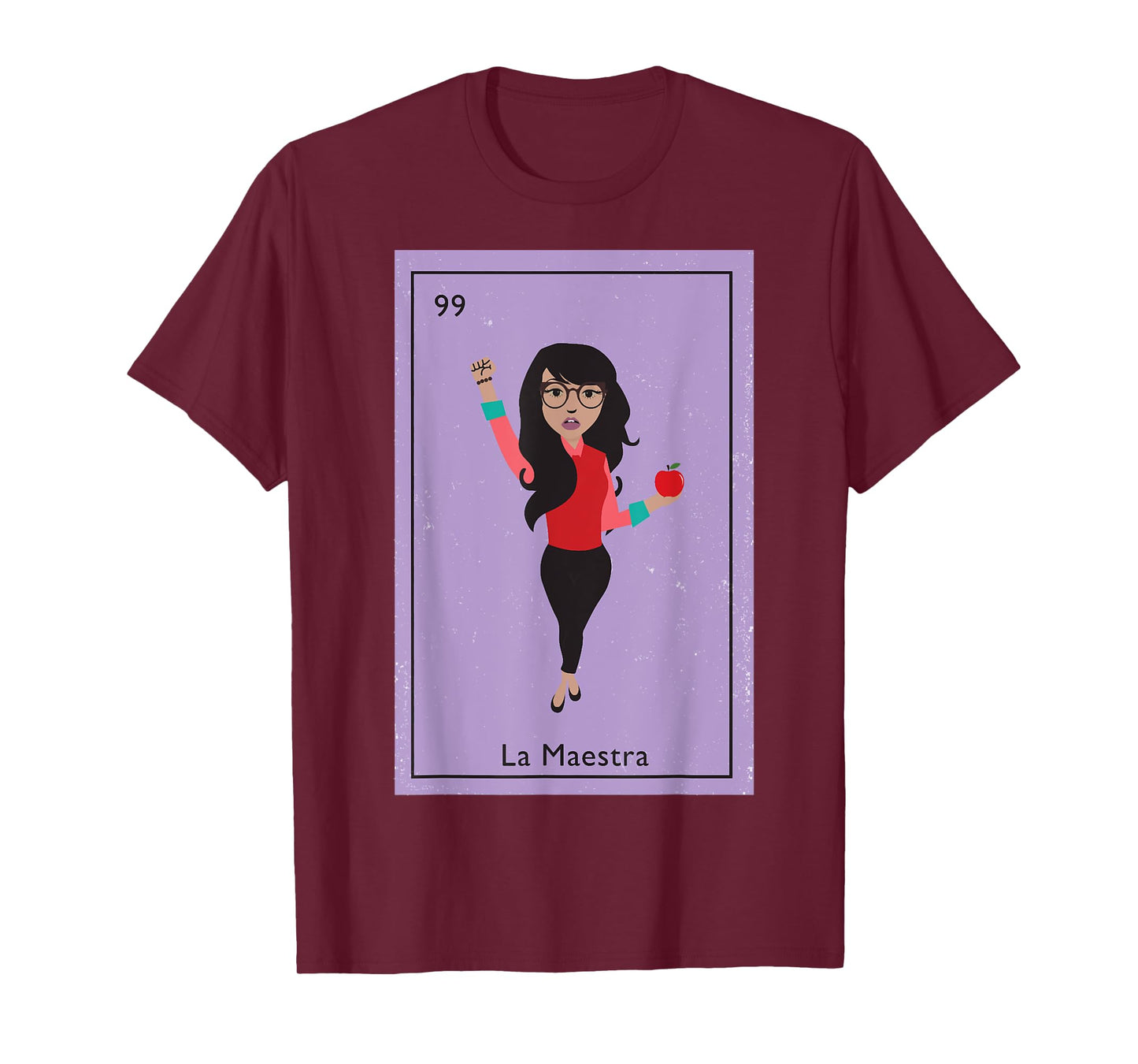 La Maestra Mexican Bingo Card Teacher Lottery Card T-Shirt