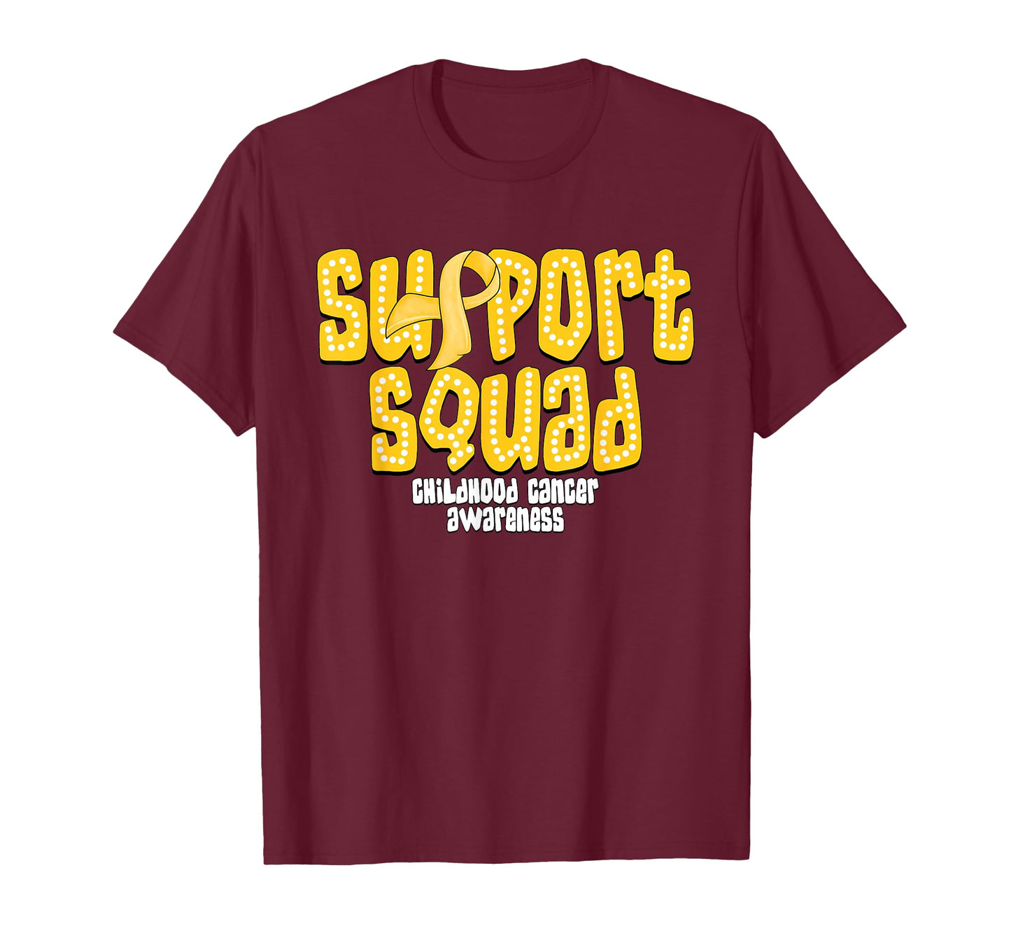 Gold Ribbon Support Squad Childhood Cancer Awareness T-Shirt