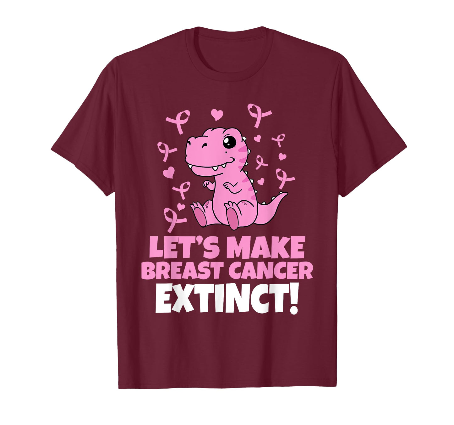 Dino Pink Let's Make Breast Cancer Extinct Kids Toddler Boys T-Shirt