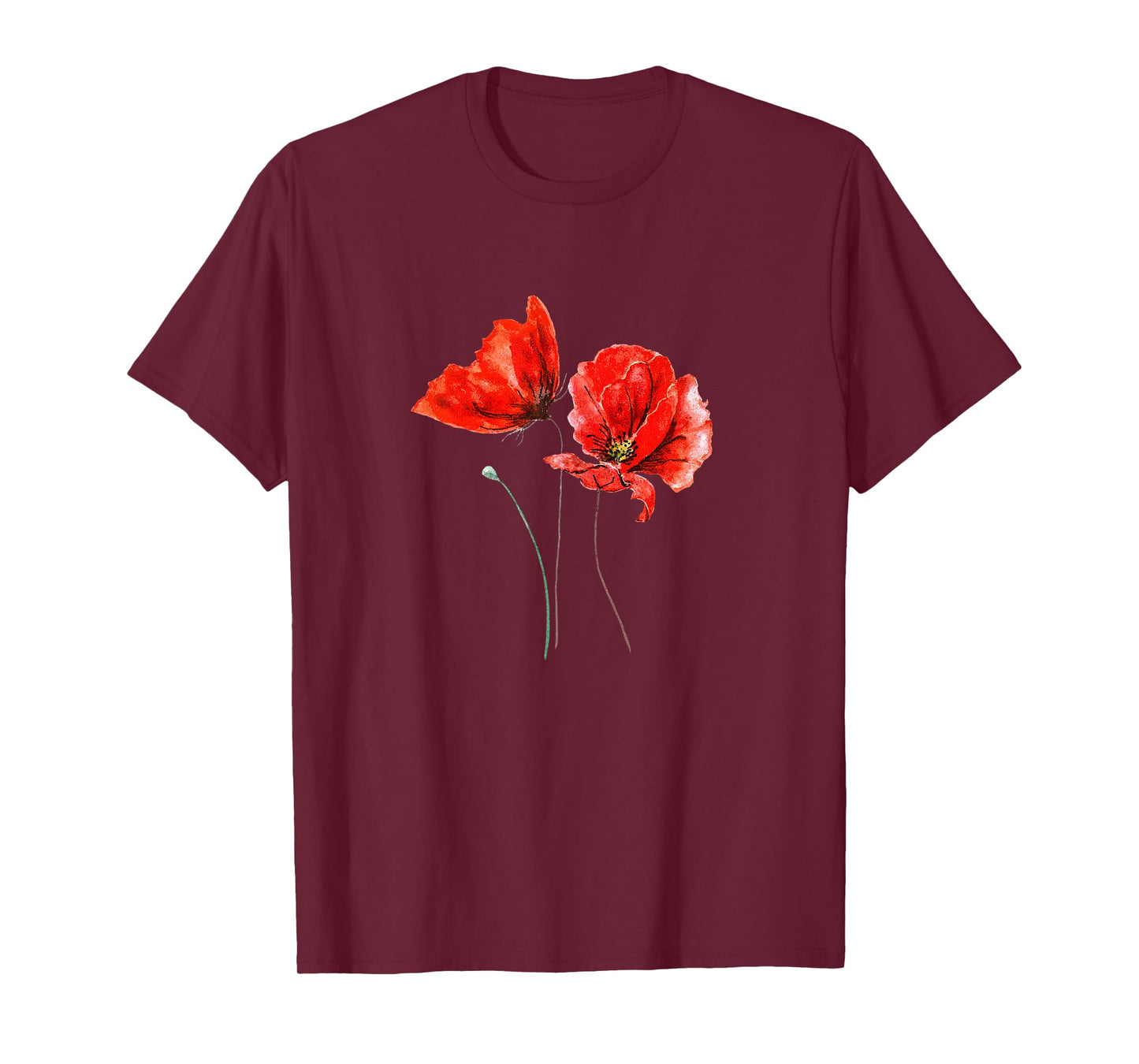 Poppies red poppy flower nature T-Shirt