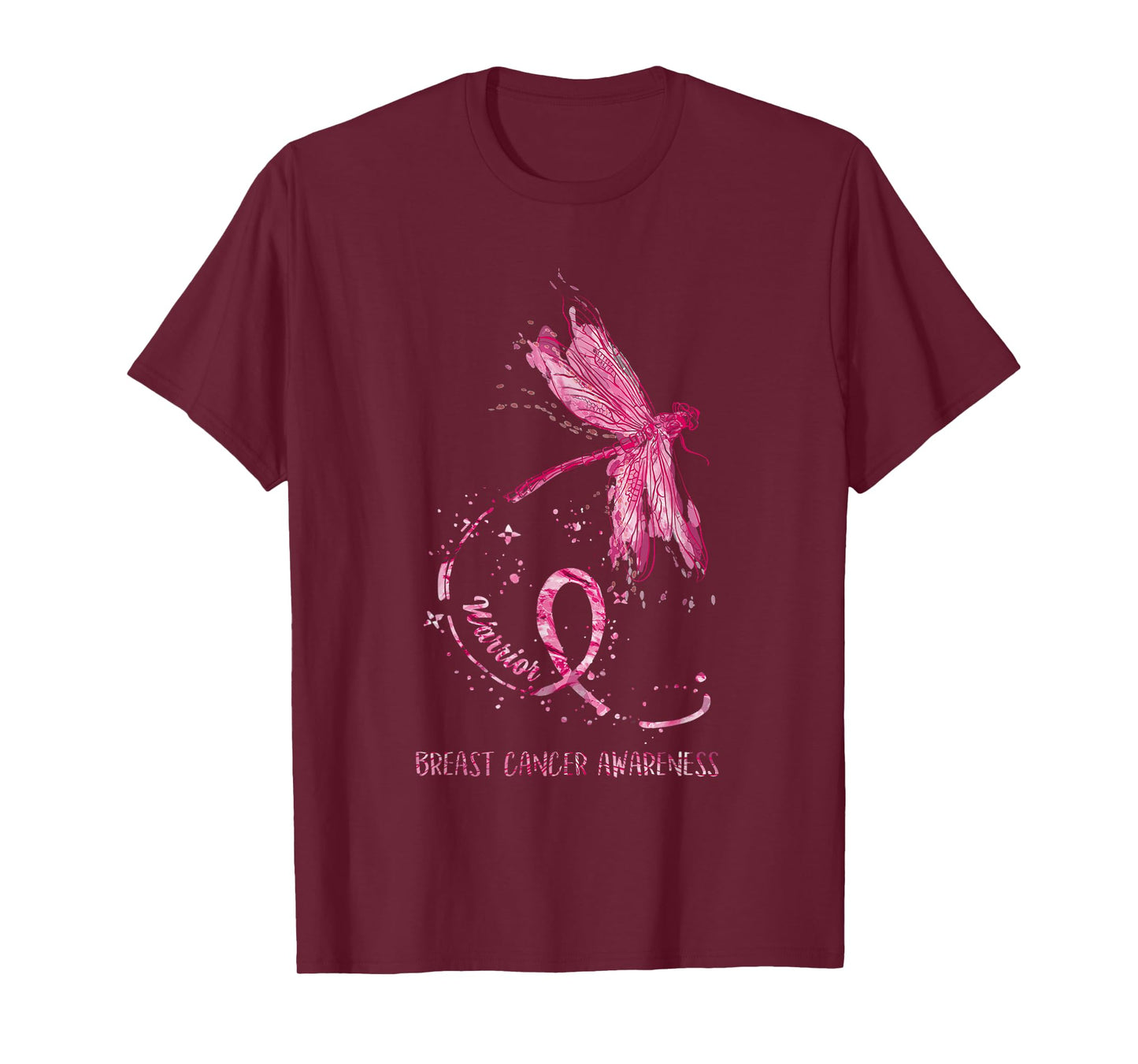 Dragonfly Pink Ribbon Breast Cancer Awareness Funny Gifts T-Shirt