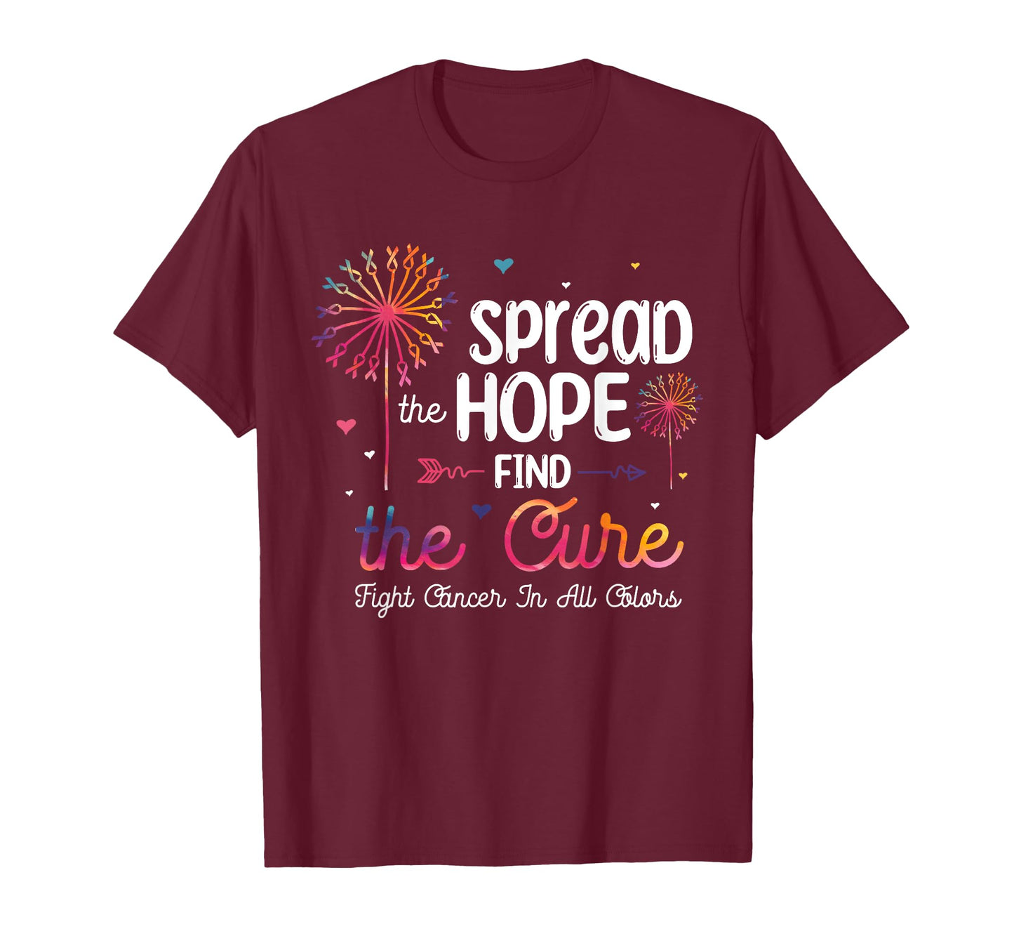 Fight Cancer In All And Every Color - Ribbons Flower Heart T-Shirt