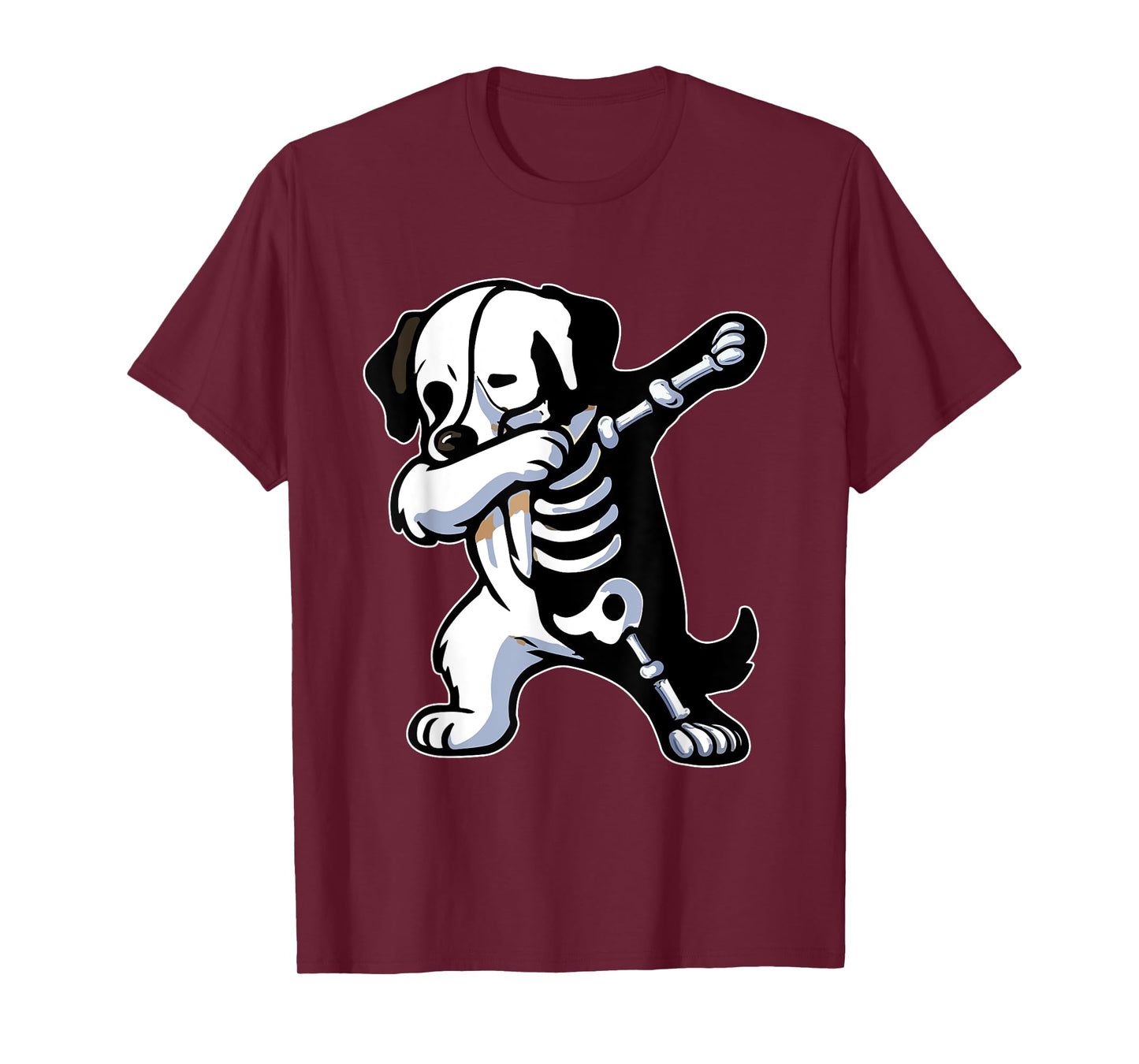 Dabbing Landseer Half Skeleton Halloween Costume Owner T-Shirt