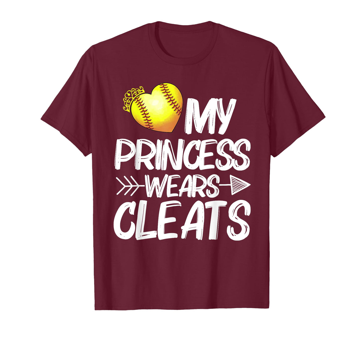 Funny My Princess Wears Cleats Gift For Softball Moms Dads T-Shirt