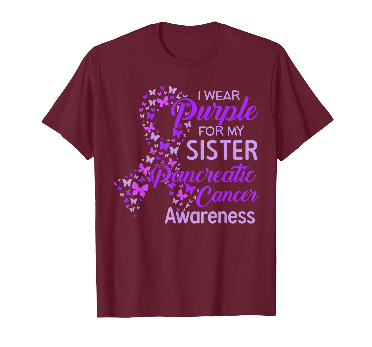 I wear Purple for my Sister Pancreatic Cancer T-Shirt
