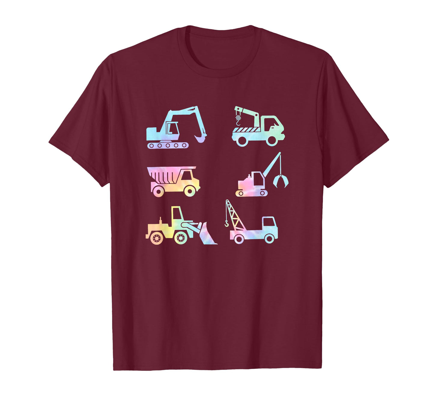 Boys Kids Toddlers Adults Funny Construction Trucks Tie Dye T-Shirt