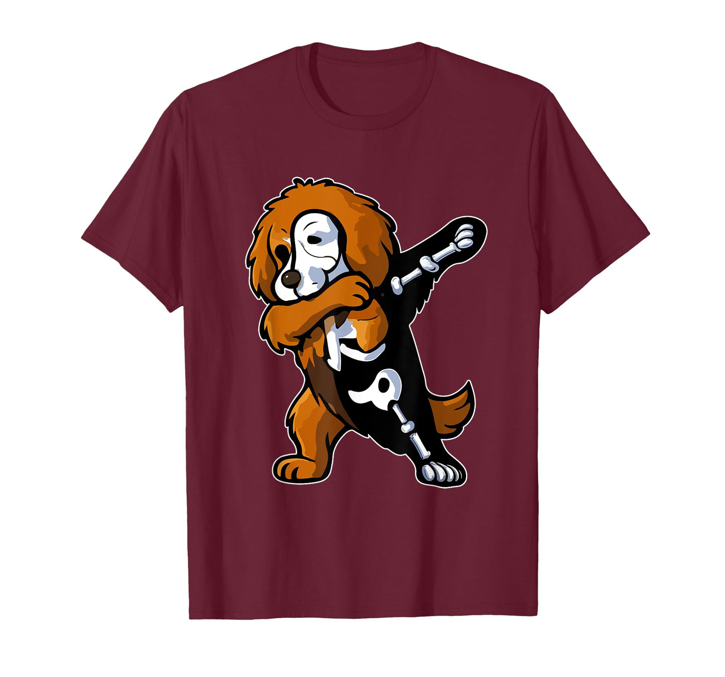 Dabbing Leonberger Half Skeleton Halloween Costume Owner T-Shirt